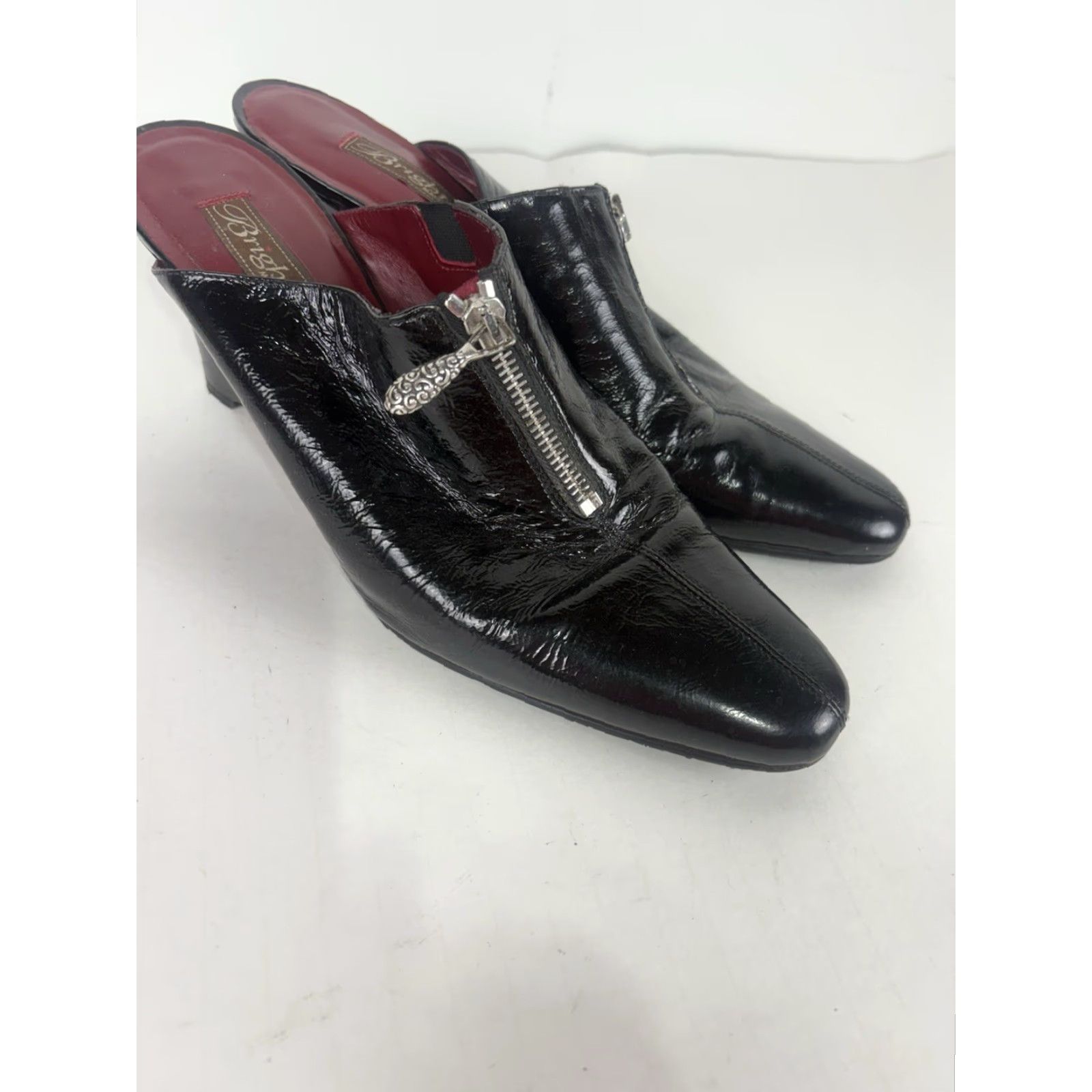 Brighton VINTAGE Brighton Women's Wedge Mule 3in Patent Leather Black Size 10M Casual Workwear Size US 10 / IT 40 - 3 Thumbnail