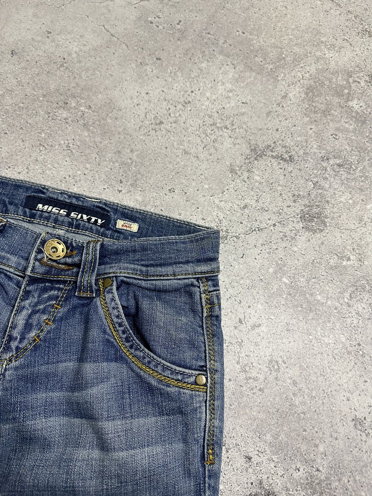 Miss Sixty Miss Sixty Style Binky 00s Y2k Low Rise Denim Blue Jeans Size 27" / US 4 / IT 40 - 12 Thumbnail