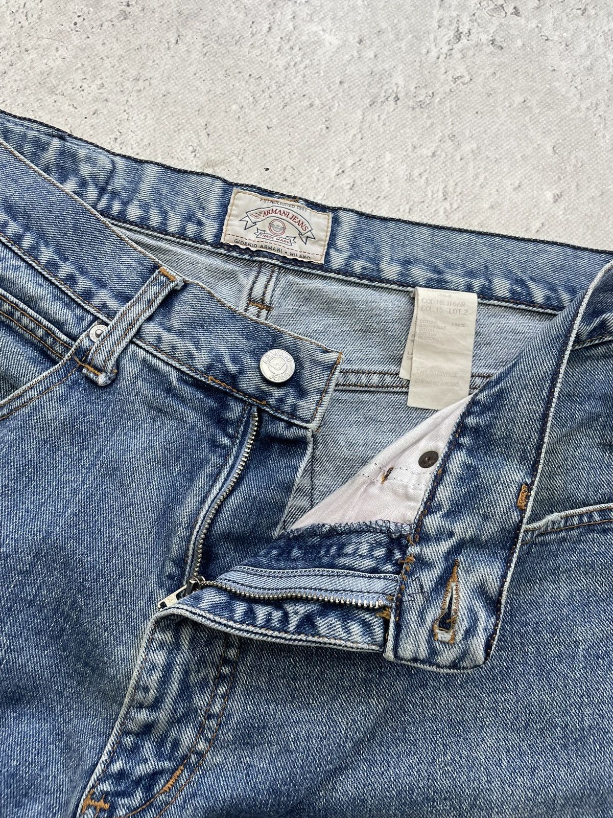 Armani Rare Emporio Armani blue jeans rare avant garde y2k Size US 34 / EU 50 - 5 Thumbnail