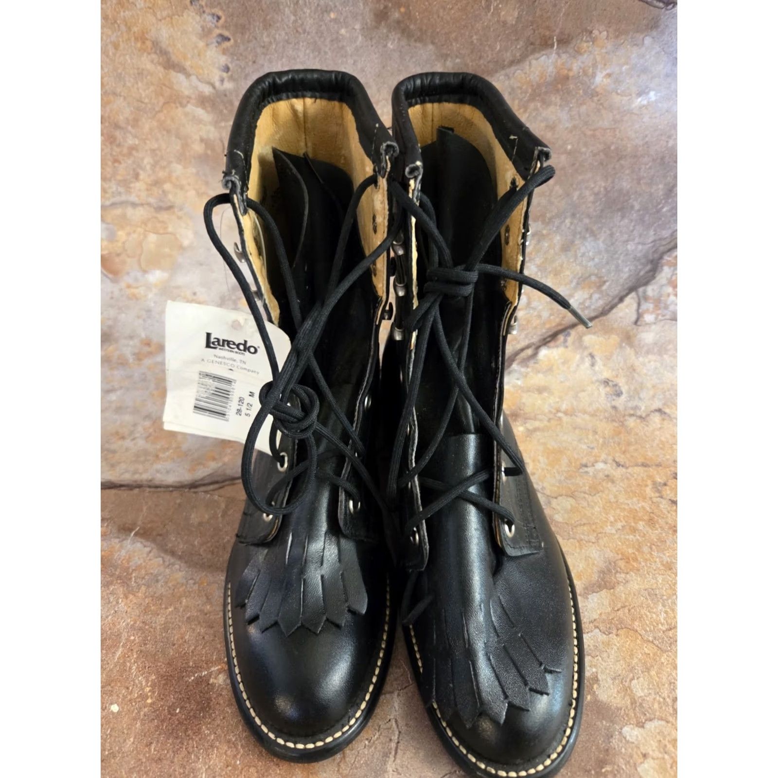 Vintage VINTAGE Laredo Black Western Laceup Boots Womens 5.5 Unworn Size US 6 / IT 36 - 6 Thumbnail
