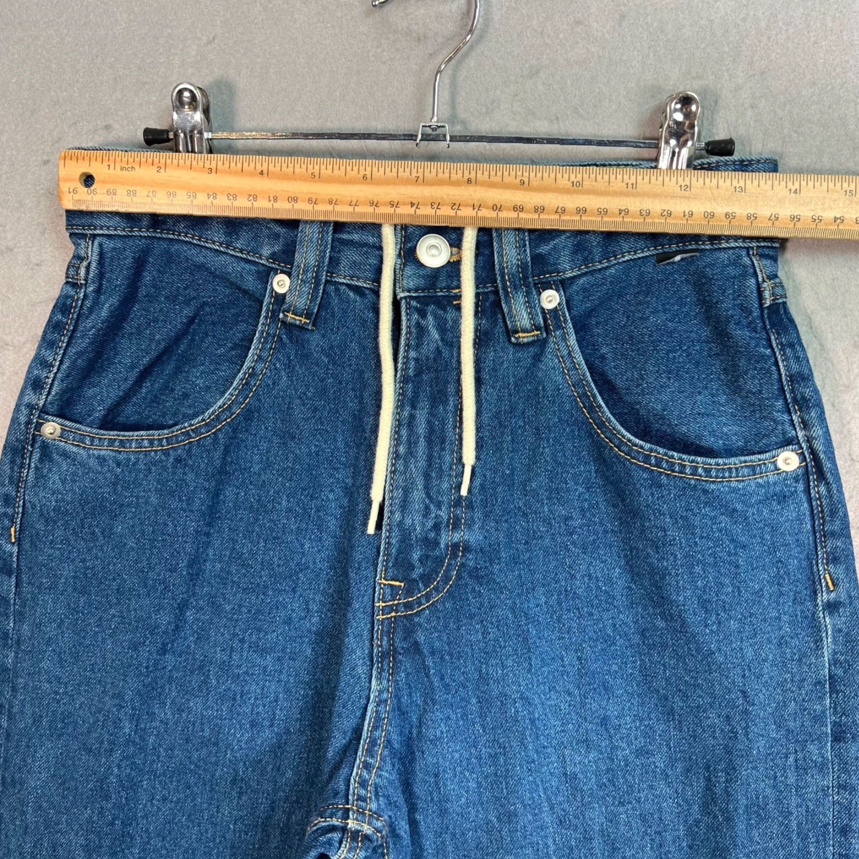 Zara Zara Jeans Womens Denim High-Waisted Blue 28 Inseam 31 5-Pocket Wide-Leg Distressed Vintage? No (Used) - Spring Summer Fall Clothing Women's Jeans Size 28" / US 6 / IT 42 - 5 Thumbnail