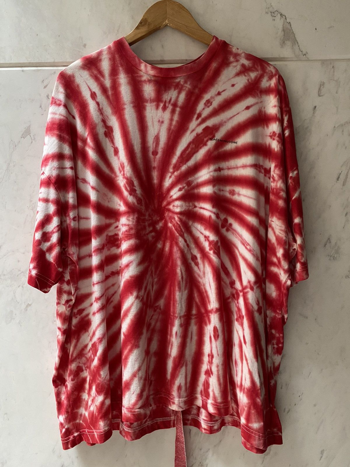 image of Peaceminusone Red Tie Dye Tshirt Miami Exclusive in Red White, Men's (Size Large)
