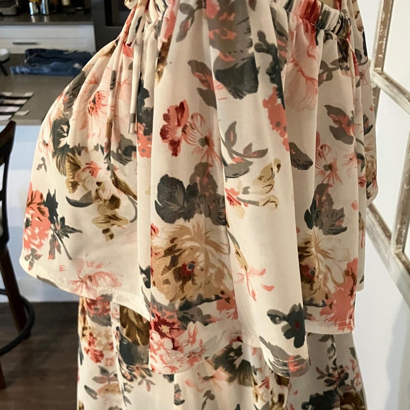 Other PRE LOVE Siren Lily Floral Off-Shoulder Blouse Size L / US 10 / IT 46 - 6 Thumbnail