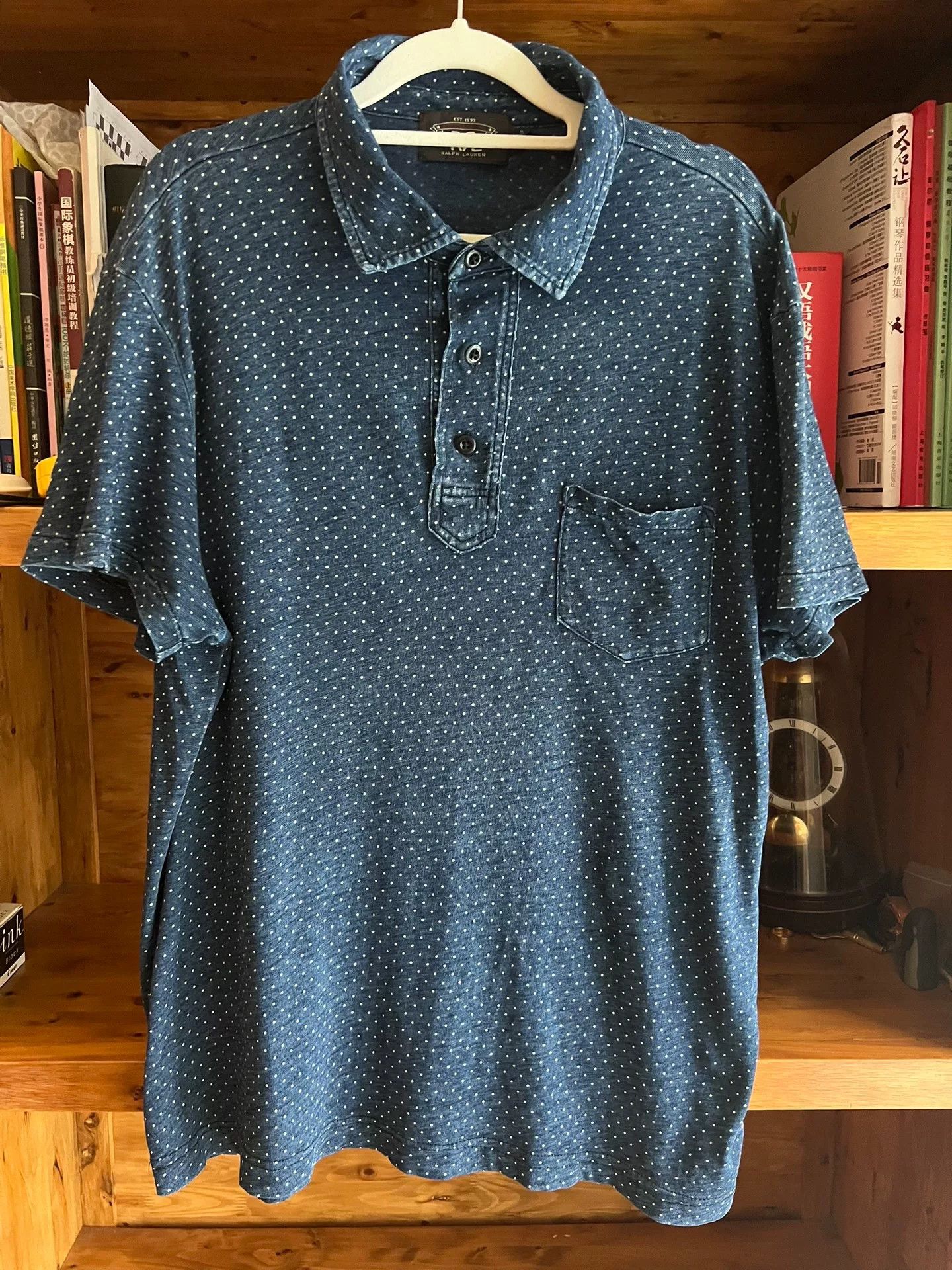 RRL Ralph Lauren RRL Indigo Polka Dot Short Sleeve Tee Size US L / EU 52-54 / 3 - 1 Thumbnail
