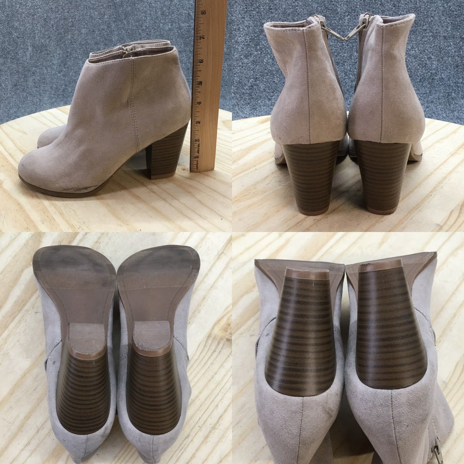 Old Navy Old Navy Boots Women's Sidewalk Ends Ankle Booties Beige Faux Suede Block Heels 8 M Vintage No Size US 8 / IT 38 - 8 Thumbnail
