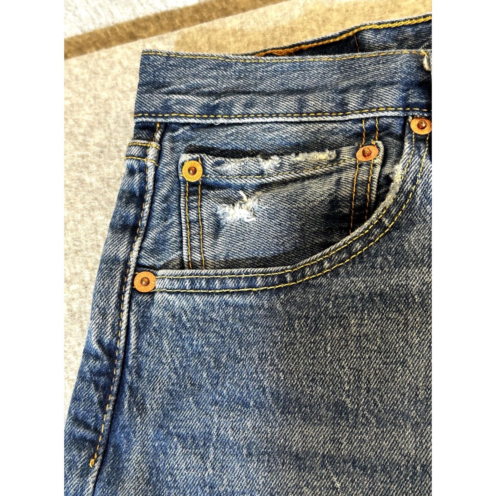 Levi's Levi's 501 '93 Jeans Mens 36x32 Straight Denim Blue Baggy Stretch Casual Adult Mens Straight Leg 501 '93 Vintage? No Size US 36 / EU 52 - 4 Thumbnail