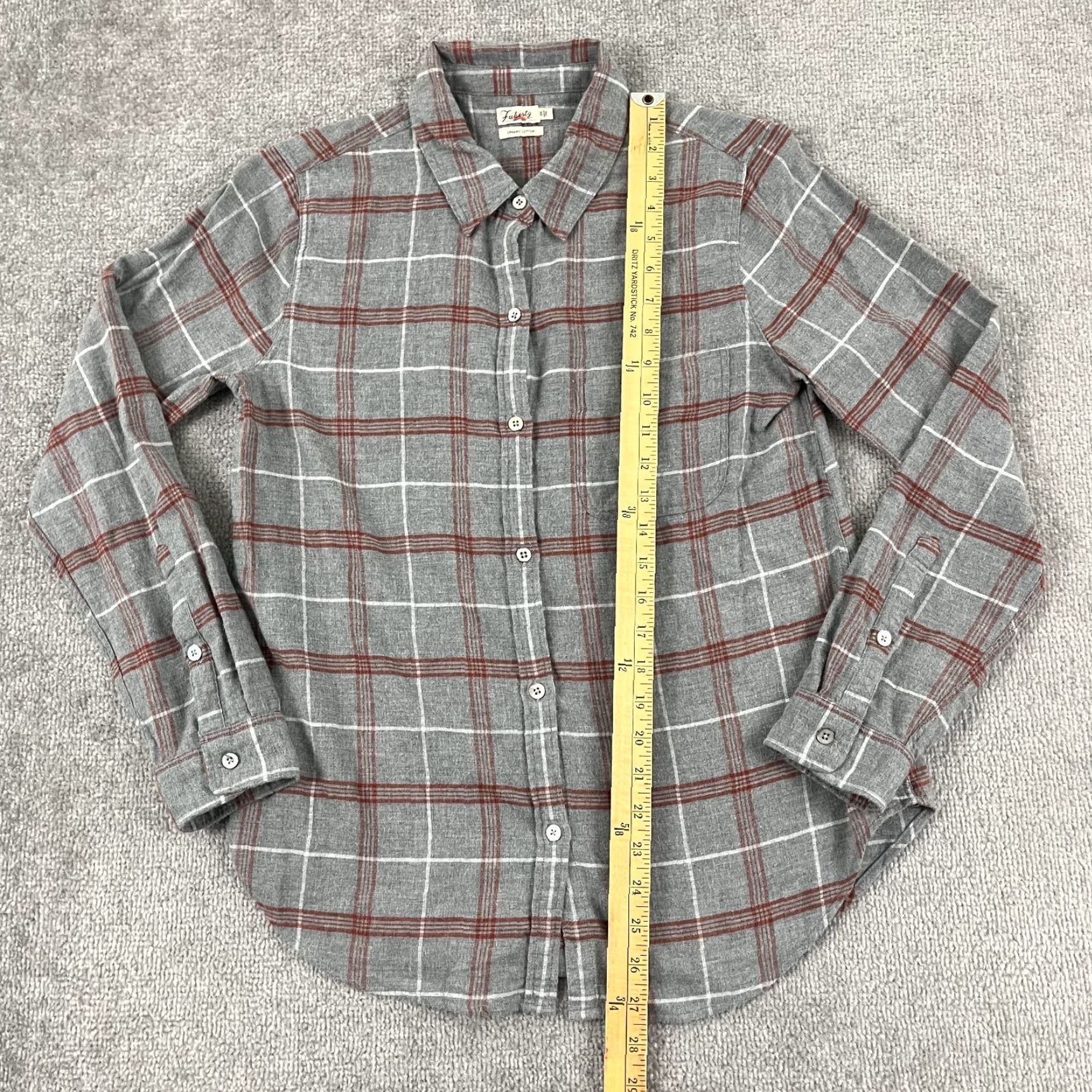 Faherty FAHERTY Shirt Womens Small Gray Plaid Button Lightweight Flannel Organic Cotton Size S / US 4 / IT 40 - 3 Thumbnail