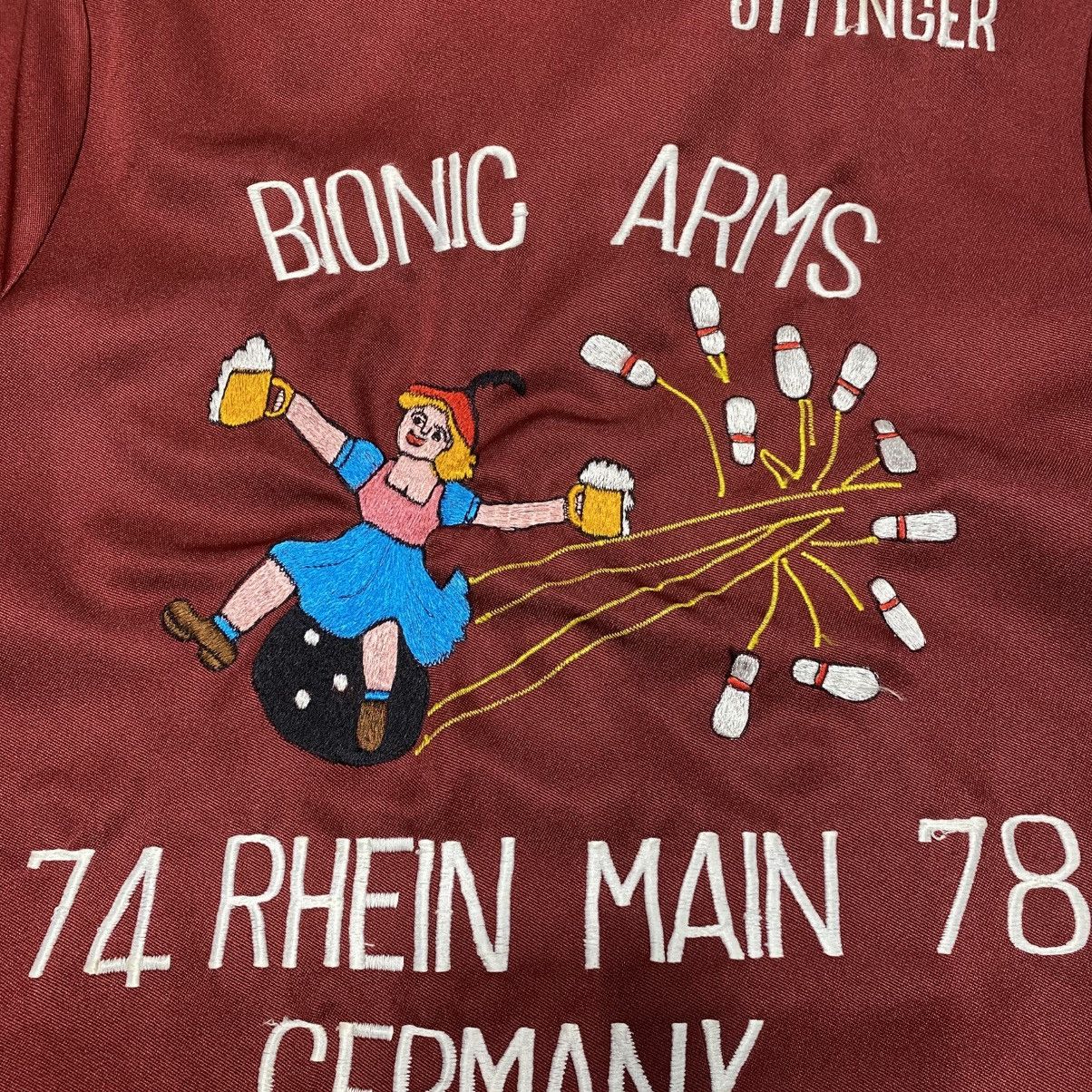 Vintage Vintage 1970s Bionic Arms Beer USAF Germany Bowling Shirt Size S / US 4 / IT 40 - 14 Thumbnail