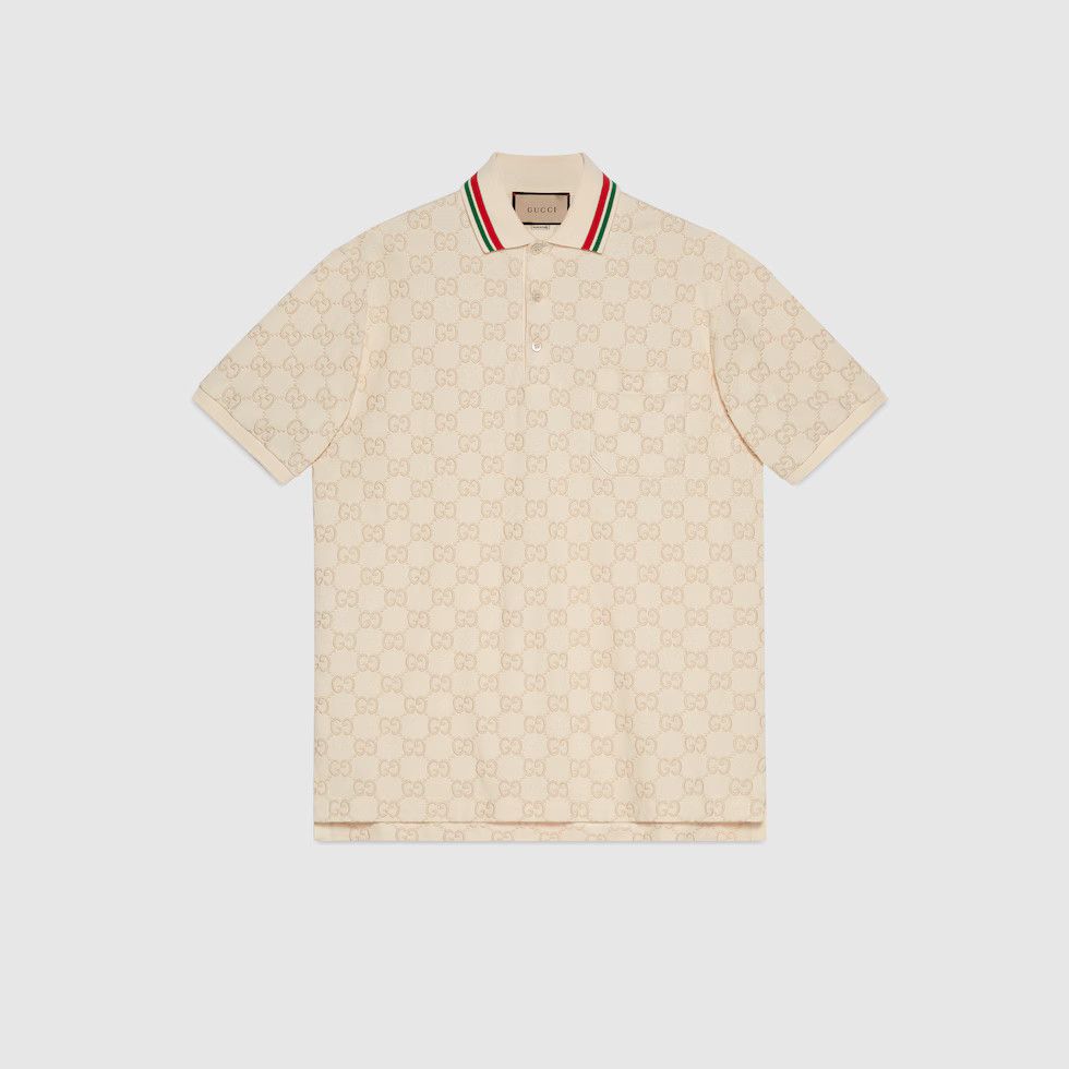 Gucci Gucci Men's Love Parade Monogrammed Cream Polo Shirt Size US L / EU 52-54 / 3 - 2 Thumbnail