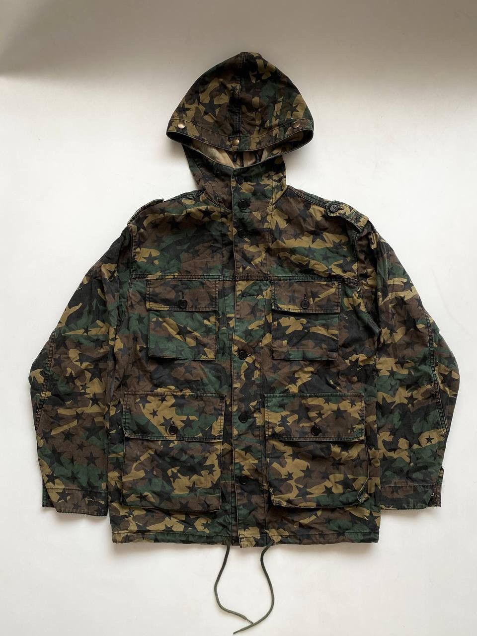 Saint Laurent Paris × Yves Saint Laurent VERY RARE Saint Laurent star camo parka hoodie Size US S / EU 44-46 / 1 - 1 Thumbnail