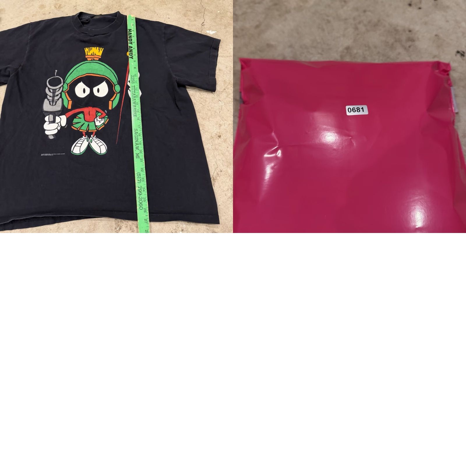 Changes VINTAGE Marvin the Martian Looney Tunes Mens XL T Shirt Changes 1990s Black Cotton Graphic Tee Men Size US XL / EU 56 / 4 - 8 Thumbnail