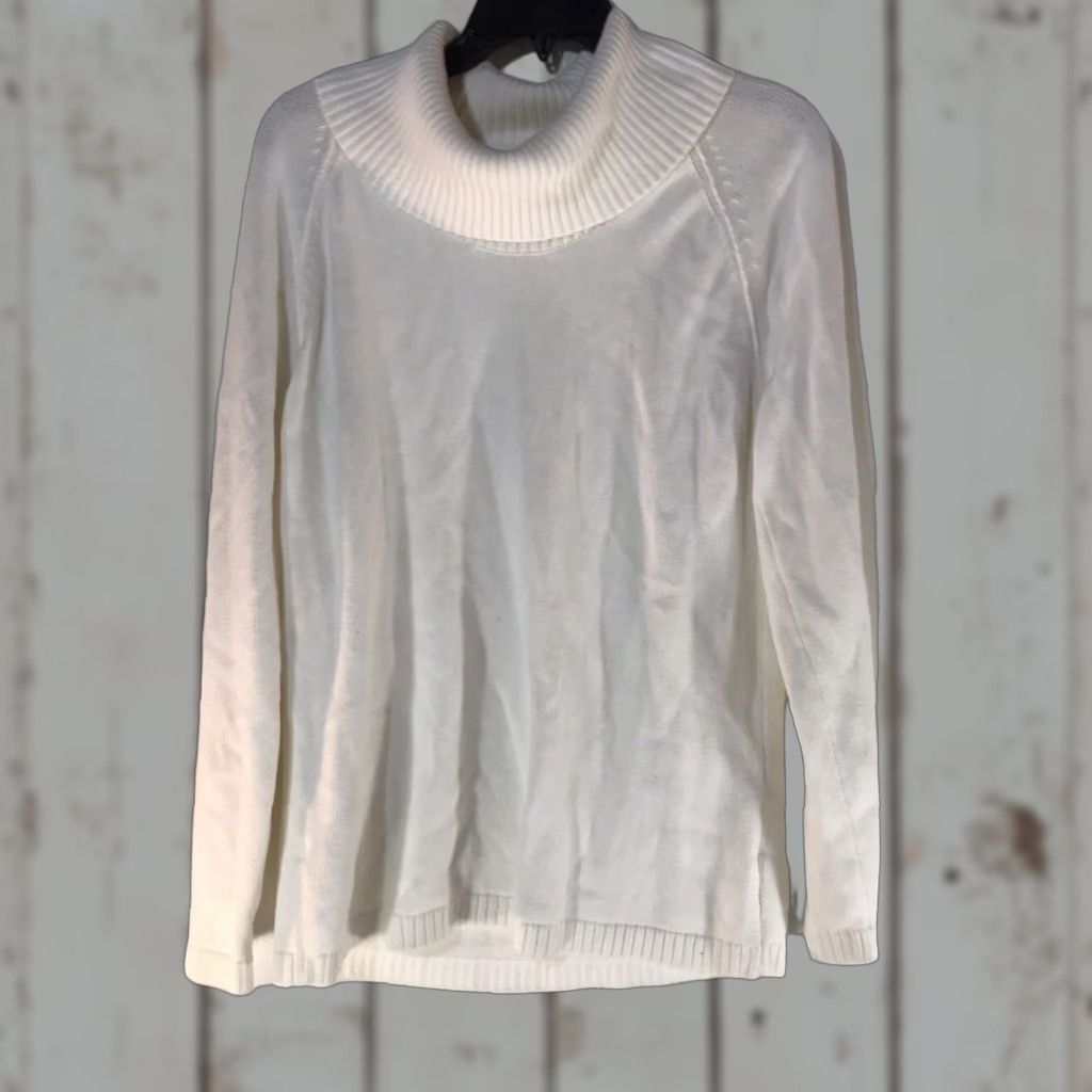 Vintage Kim Rogers White Cotton Sweater Cowl Neck Long Sleeve Womens Size M Casual Pullover Classic Size M / US 6-8 / IT 42-44 - 1 Thumbnail