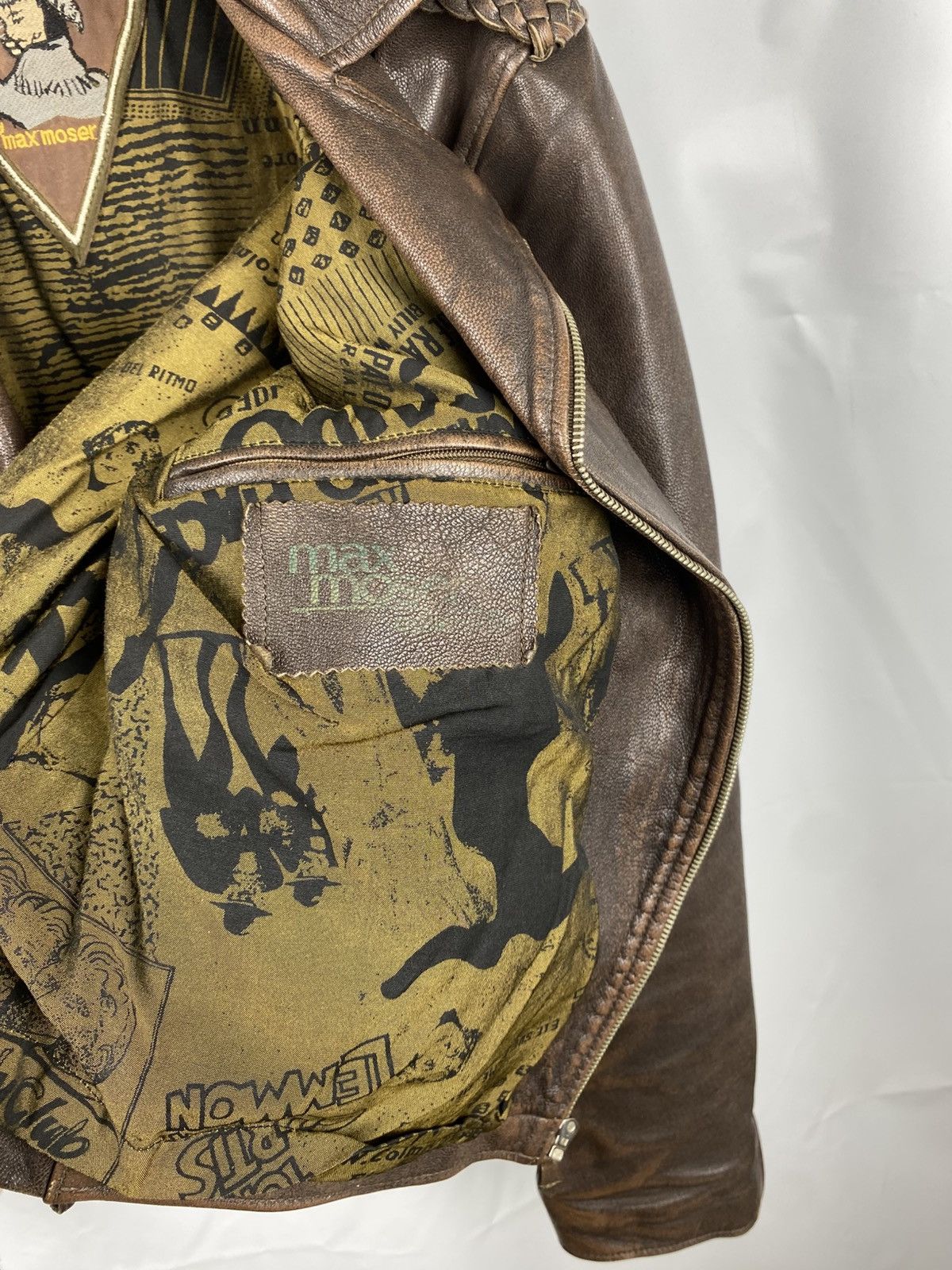 Leather Canadian Hunter By Max Moser Biker Jacket Genuine Leather 52 Size US L / EU 52-54 / 3 - 15 Thumbnail
