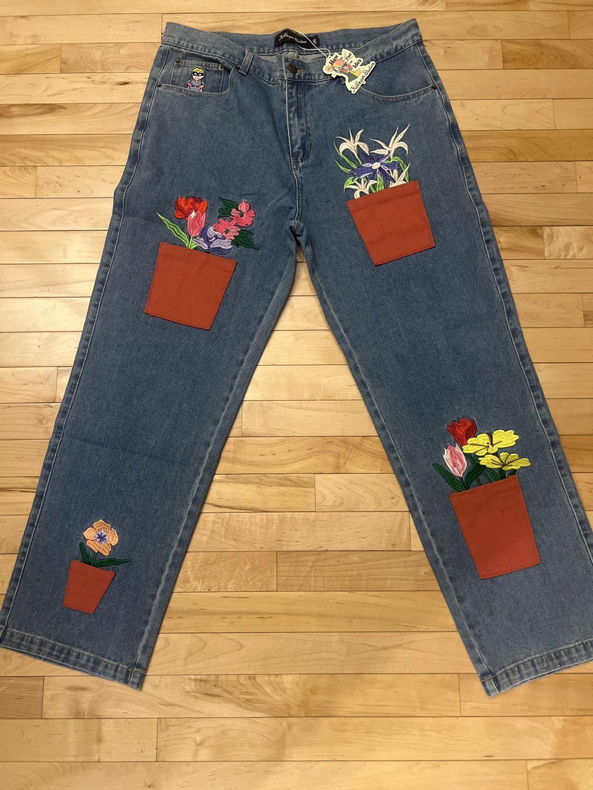 KidSuper Kidsuper Studios All Over Flower Pots Denim Jeans Size US 34 / EU 50 - 5 Thumbnail