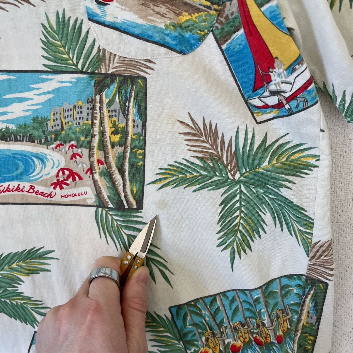 Ralph Lauren Vintage 80s 90s AOP Hawaiian Tropical Postcard Shirt Summer Size US M / EU 48-50 / 2 - 11 Thumbnail