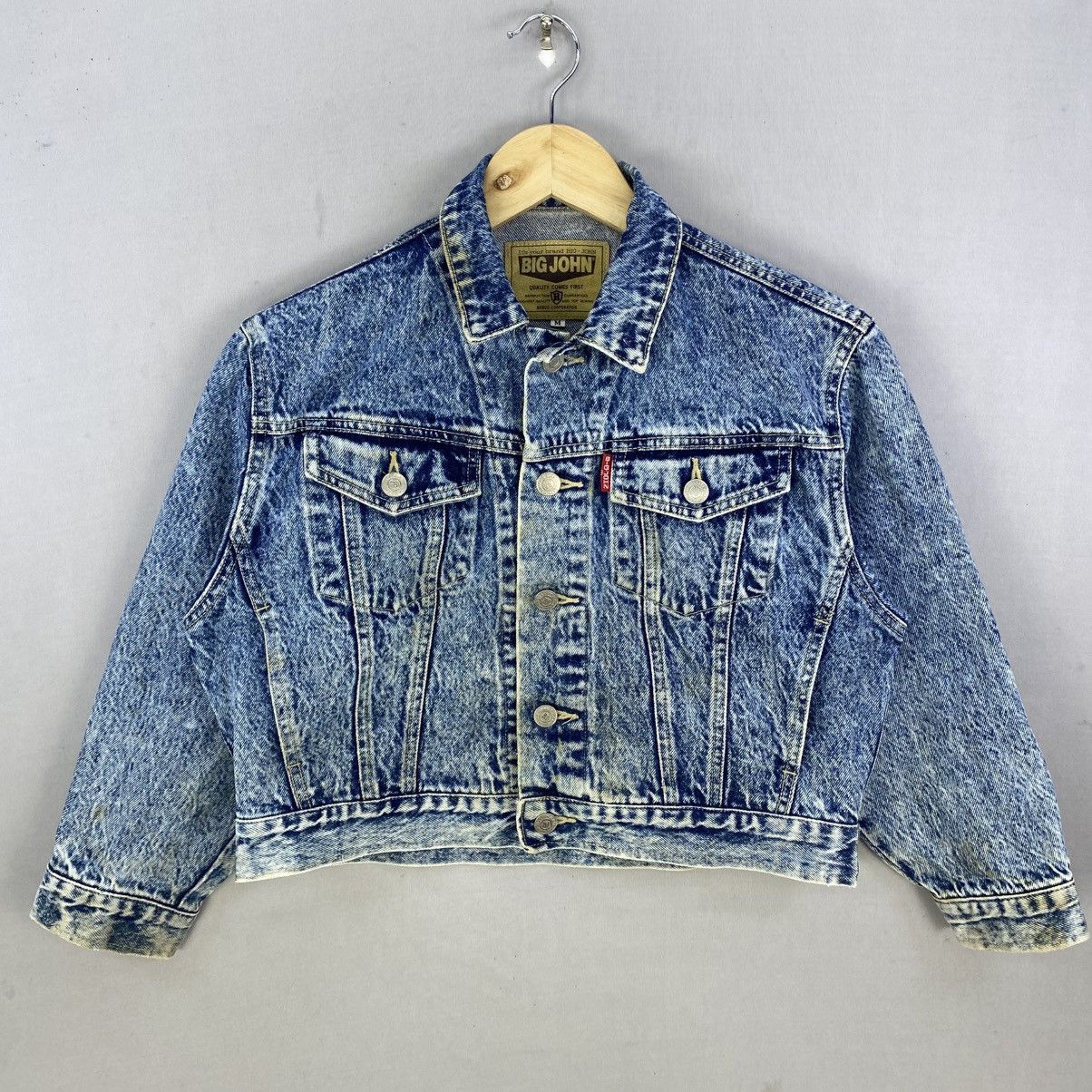 Big John VTG 90’s Big John Acid Wash Cropped Denim Jacket Size M / US 6-8 / IT 42-44 - 1 Thumbnail