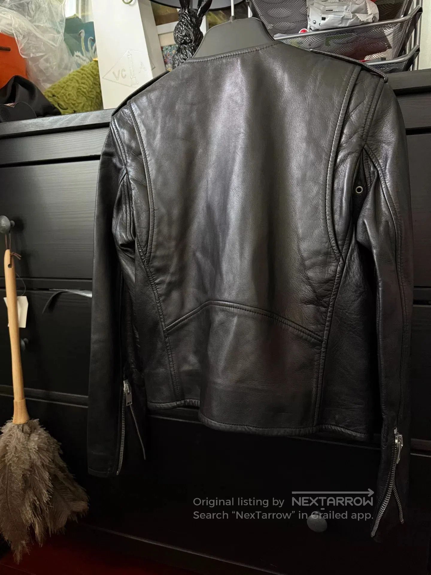 Saint Laurent Paris Saint Laurent Black Leather Jacket Zebra Collar. Size XS / US 0-2 / IT 36-38 - 3 Thumbnail