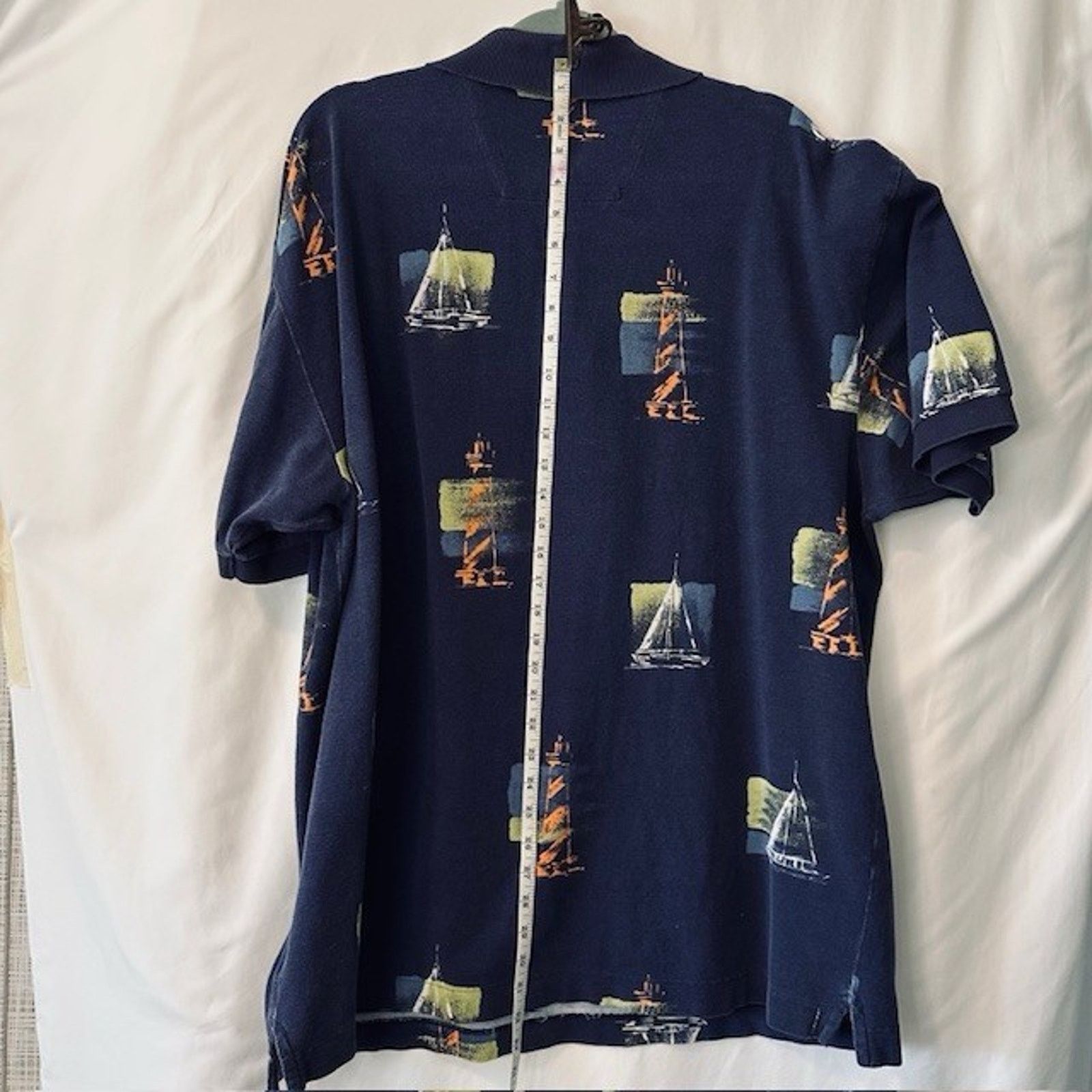Nautica Nautica Vintage Lighthouse & Sailboat Print Polo Mens XXL Size US XXL / EU 58 / 5 - 8 Thumbnail