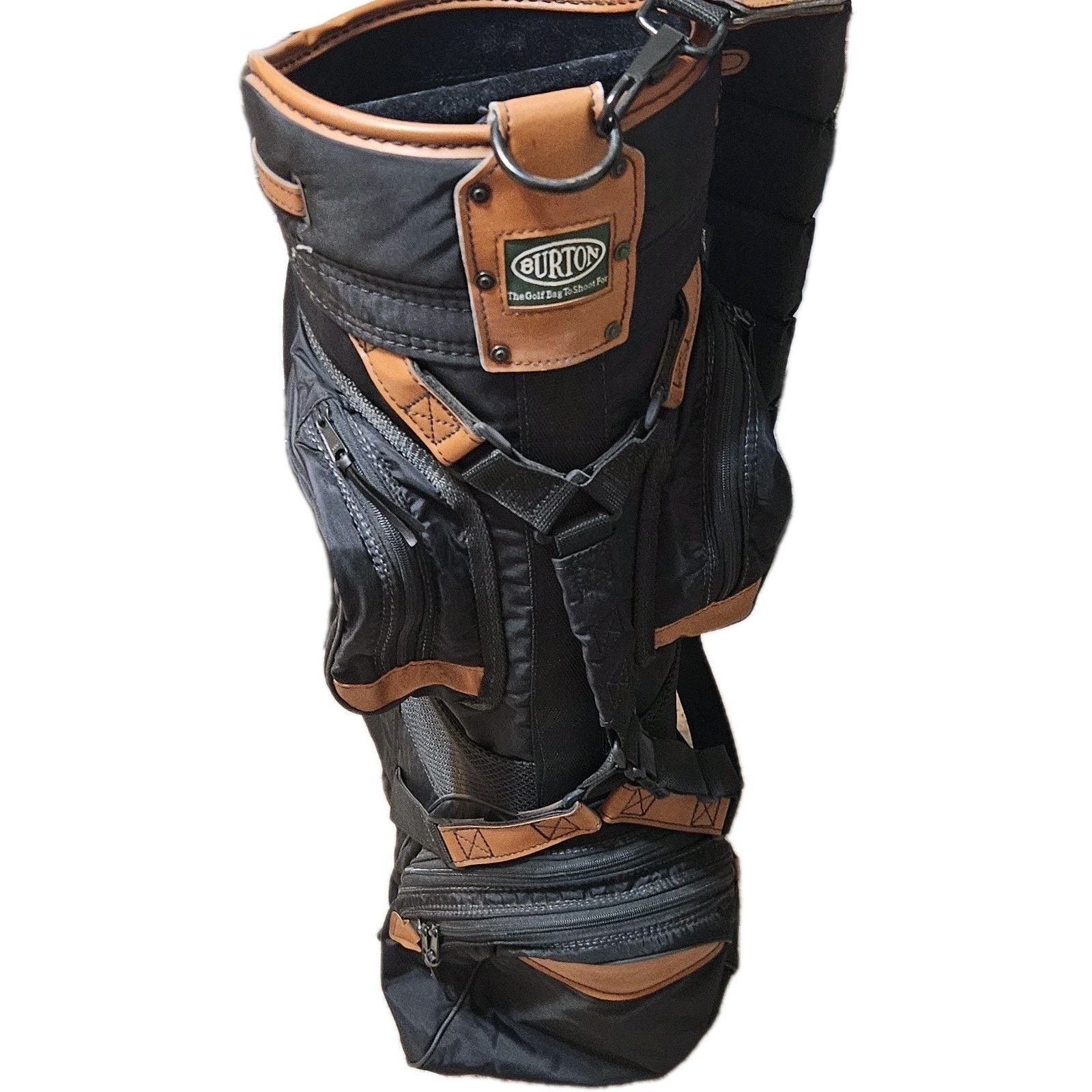 Burton VTG Burton Golf Bag 6 Way Black Brown Leather Trim Size ONE SIZE - 11 Thumbnail