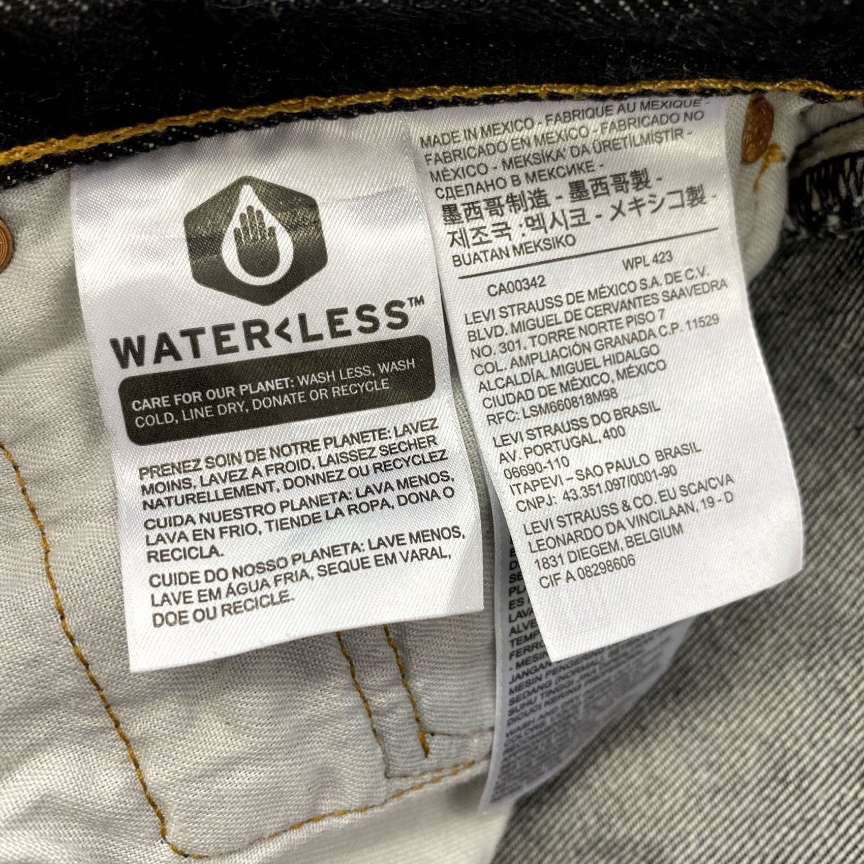 Levi's Levi's 501 Jeans Mens Size 33x34 Black Wash Denim Button Fly Straight Leg Regular Inseam 34 Mens Jeans Size US 33 - 3 Thumbnail