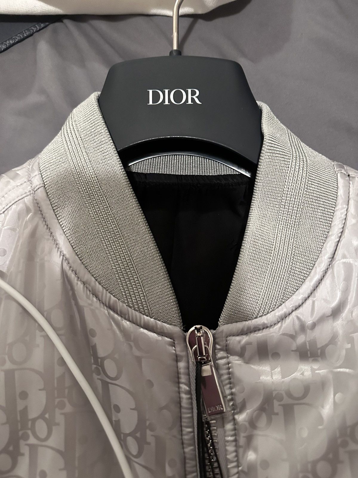 Dior Dior Oblique Bomber Jacket Gray Technical Fabric 52 L Size US L / EU 52-54 / 3 - 15 Thumbnail