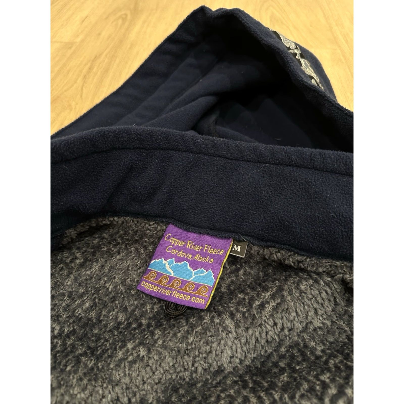 Vintage Copper River Fleece Kodiak Hooded Jacket Men’s Medium Blue Black Alaska USA Size US M / EU 48-50 / 2 - 6 Thumbnail
