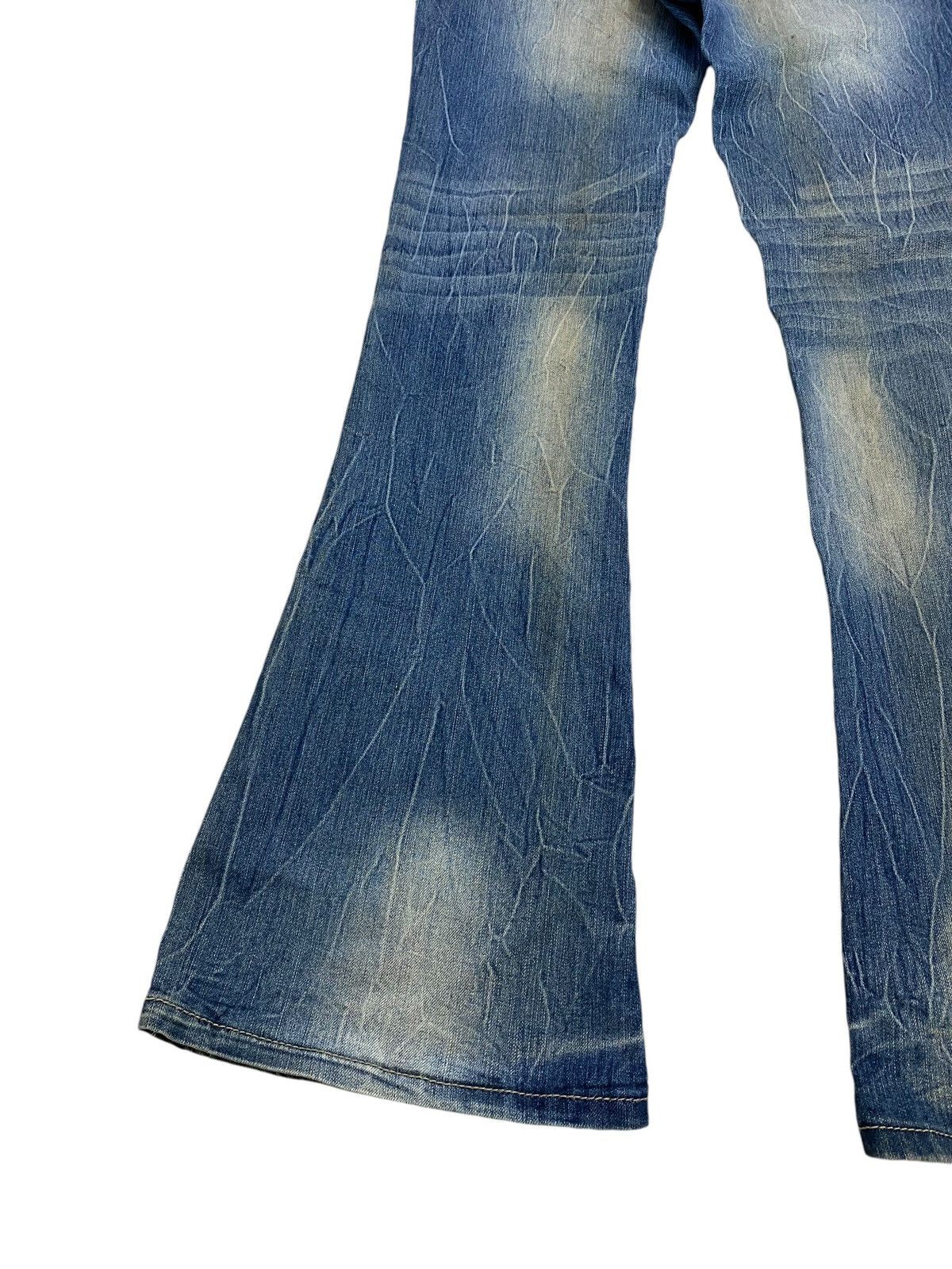 If Six Was Nine × Japanese Brand × Le Grande Bleu (L.G.B.) Flare Bongo Denim Japan Mud Washed Distress Emblishh Clawn Size US 31 - 13 Thumbnail