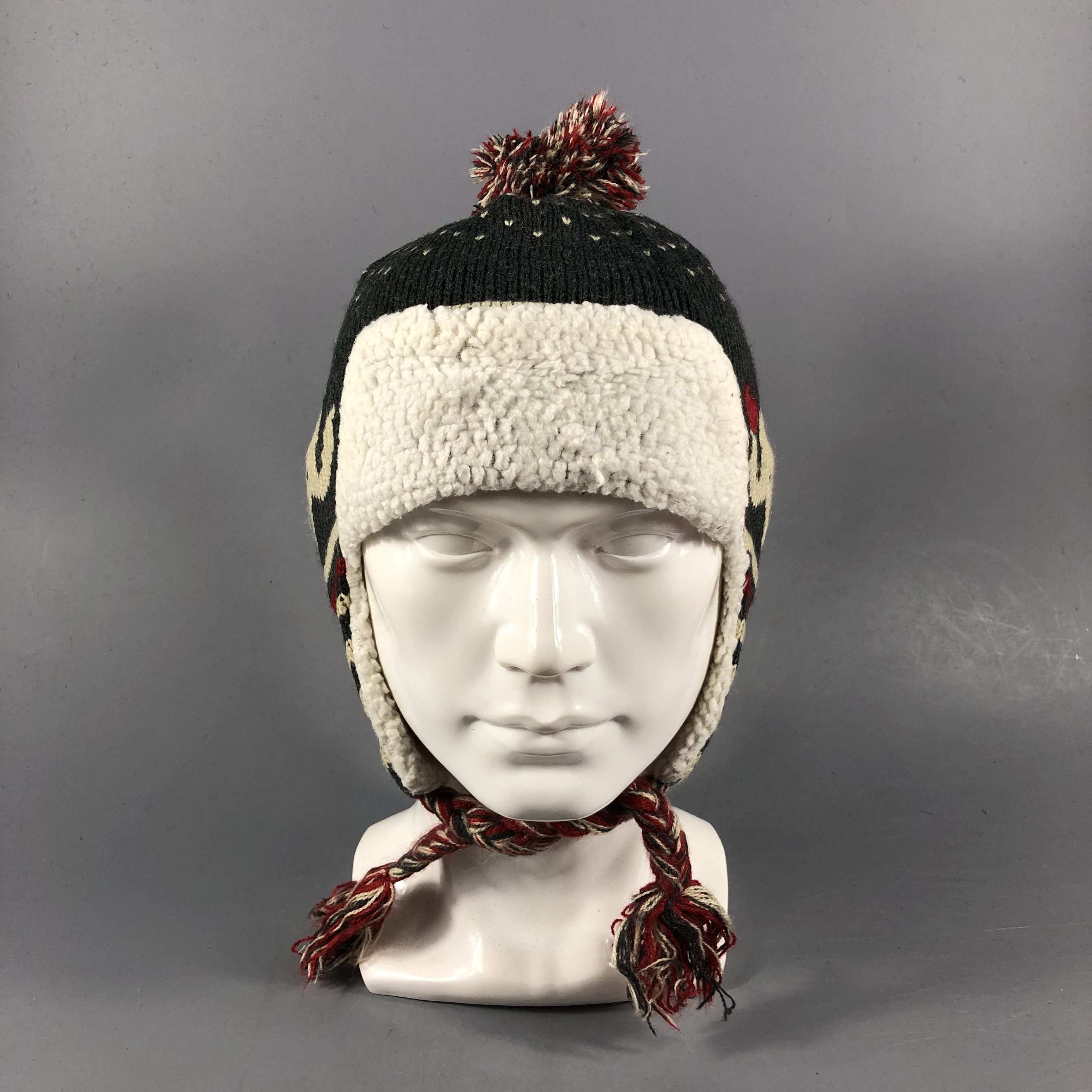 Vintage Ushanka Earflap Bobble Beanie Snowcap Snow Hat B1046 Size ONE SIZE - 2 Thumbnail