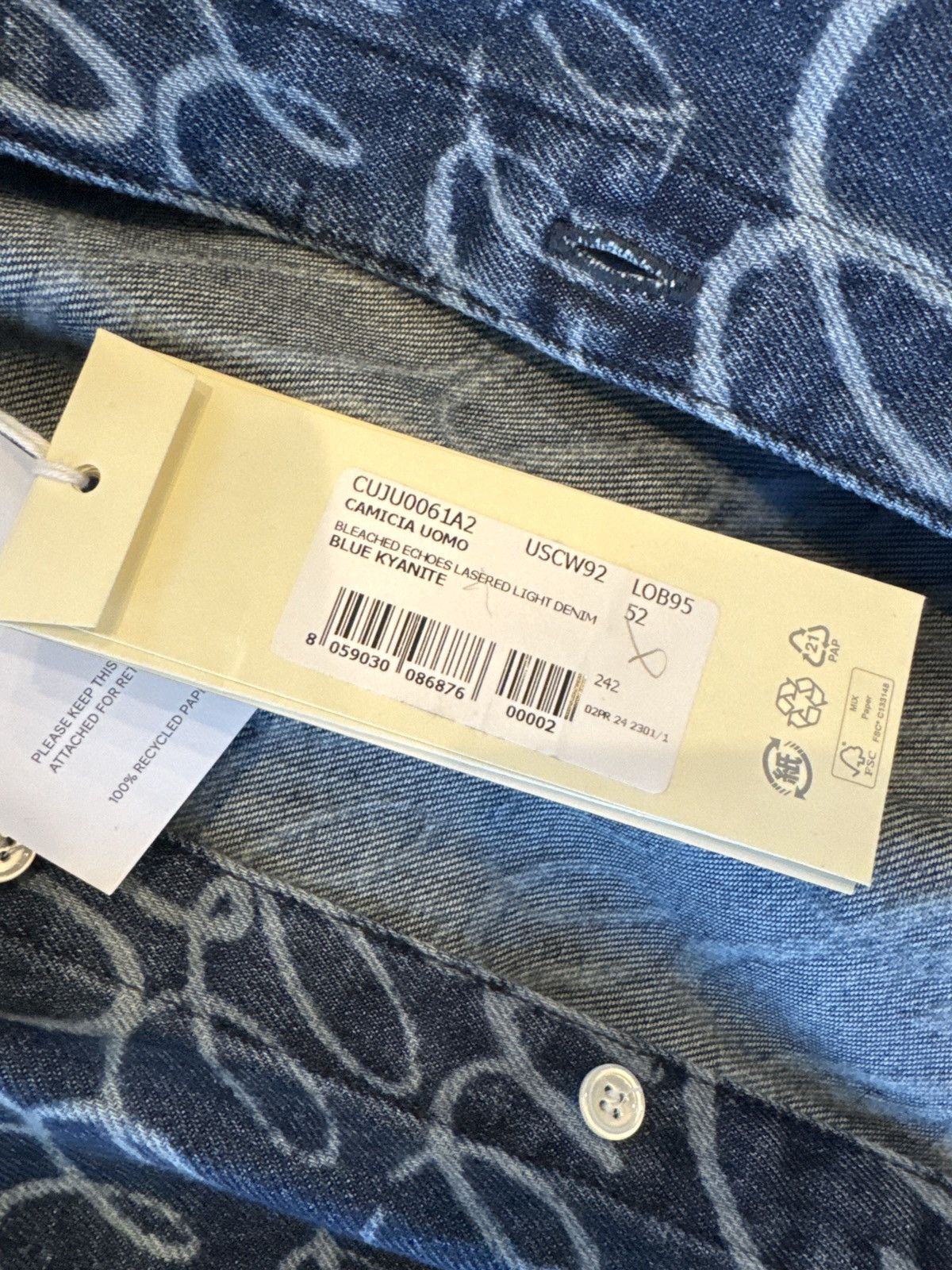 Marni Marni Bleached Echoed Lasered Light Denim Size Large Size US L / EU 52-54 / 3 - 5 Thumbnail