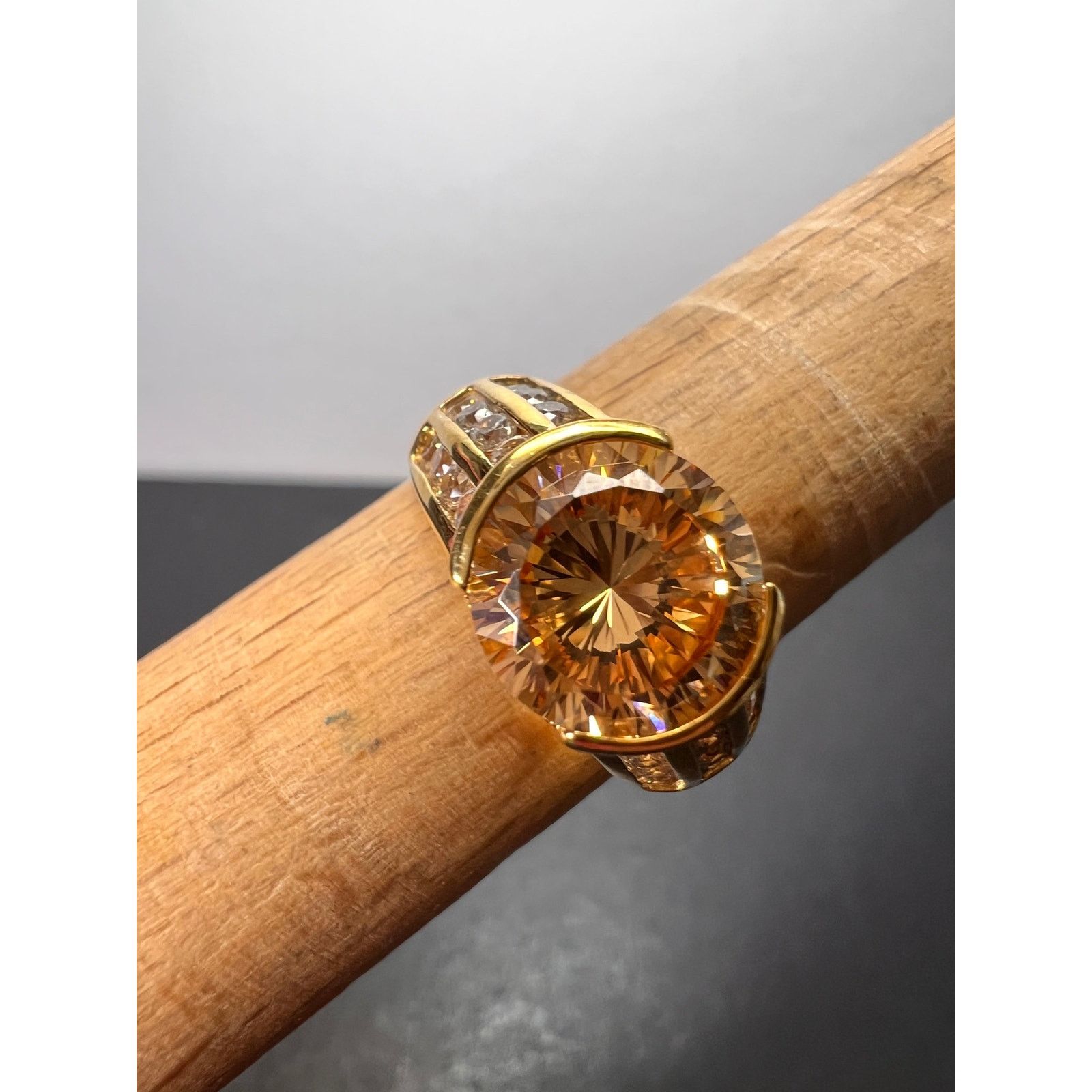 Other Champagne and white CZ gold over sterling ring size 8 Size ONE SIZE - 5 Thumbnail