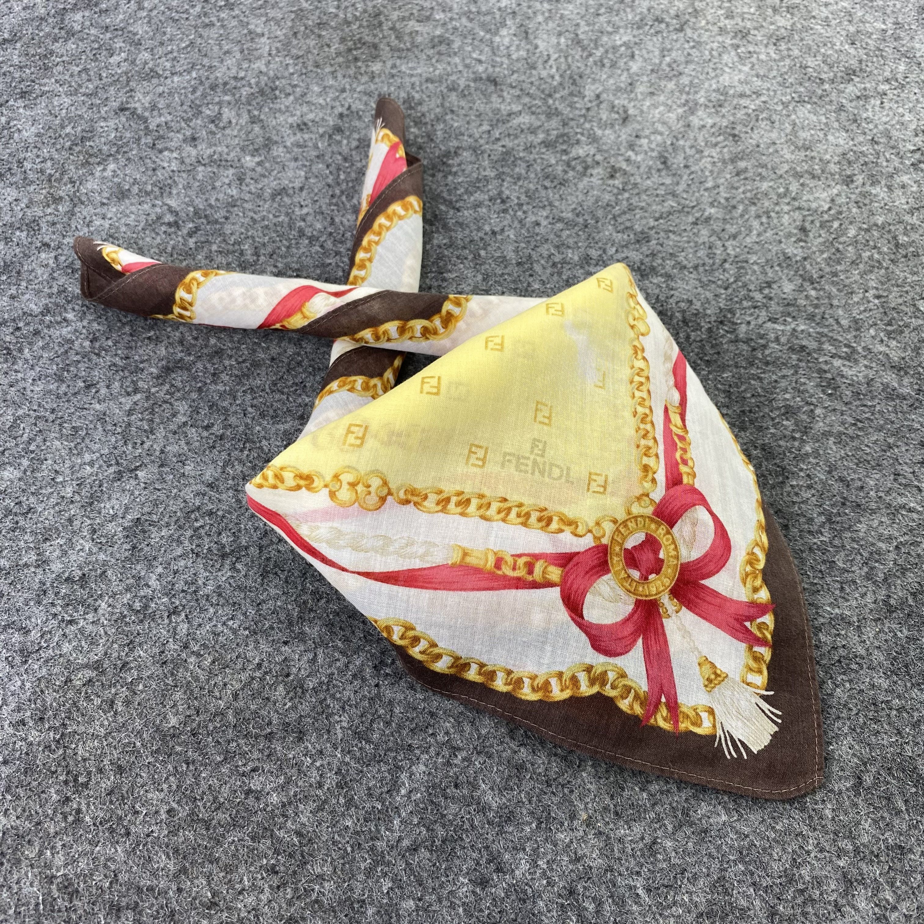 Designer Vintage Fendi Monogram Handkerchief/Bandana/Neckerchief-B753 Size ONE SIZE - 1 Thumbnail
