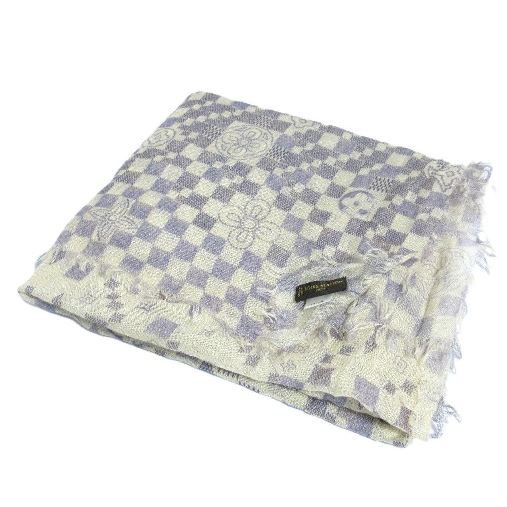 Louis Vuitton Louis Vuitton Louis Vuitton Etole Alize Damier Azur Stole Textile Shawl DUTY FREE for USA Size ONE SIZE - 1 Thumbnail