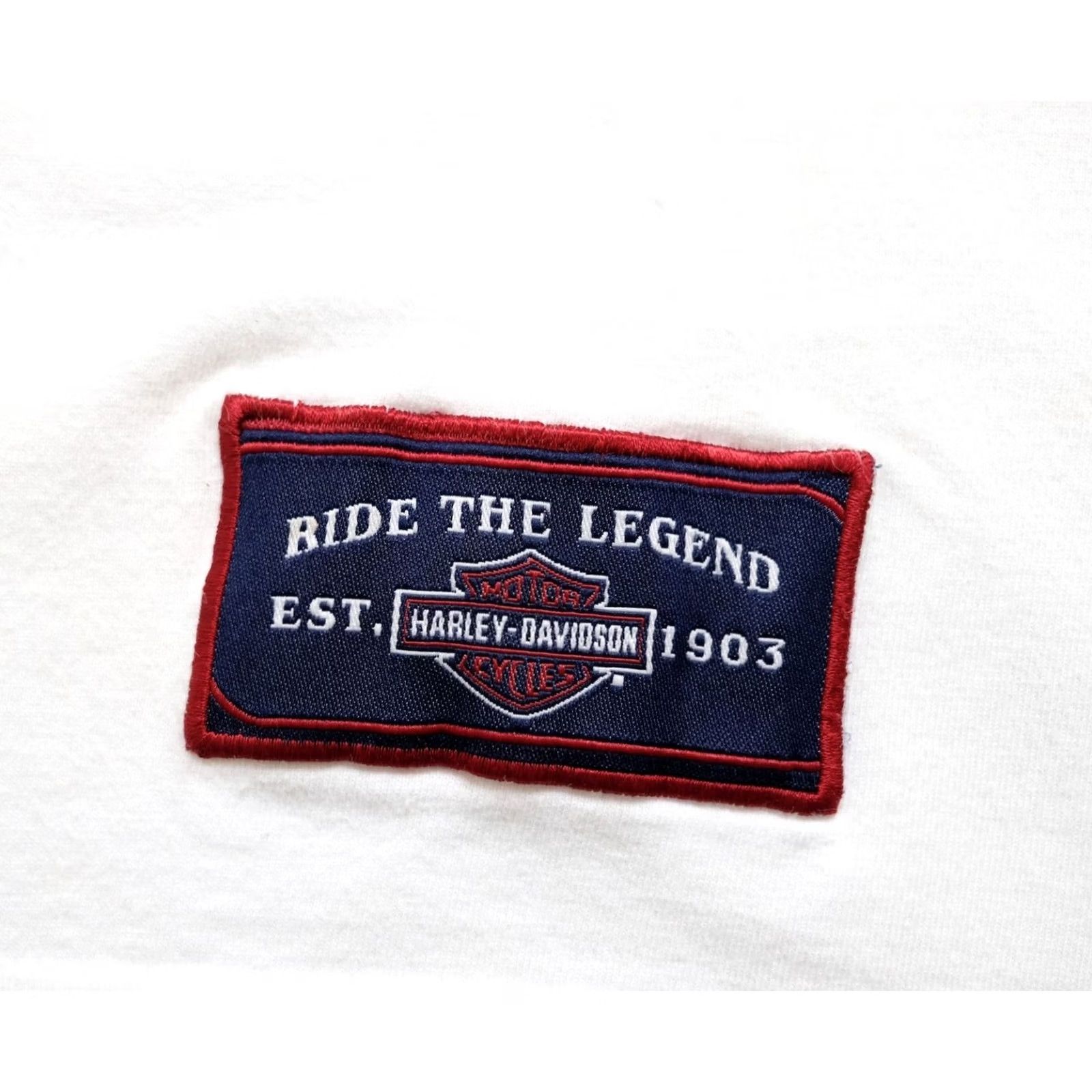 Harley Davidson VINTAGE Harley Davidson T-Shirt Mens 90s Retro Embroidered Motorcycle Cotton Short Sleeve Size L White Size US L / EU 52-54 / 3 - 6 Thumbnail