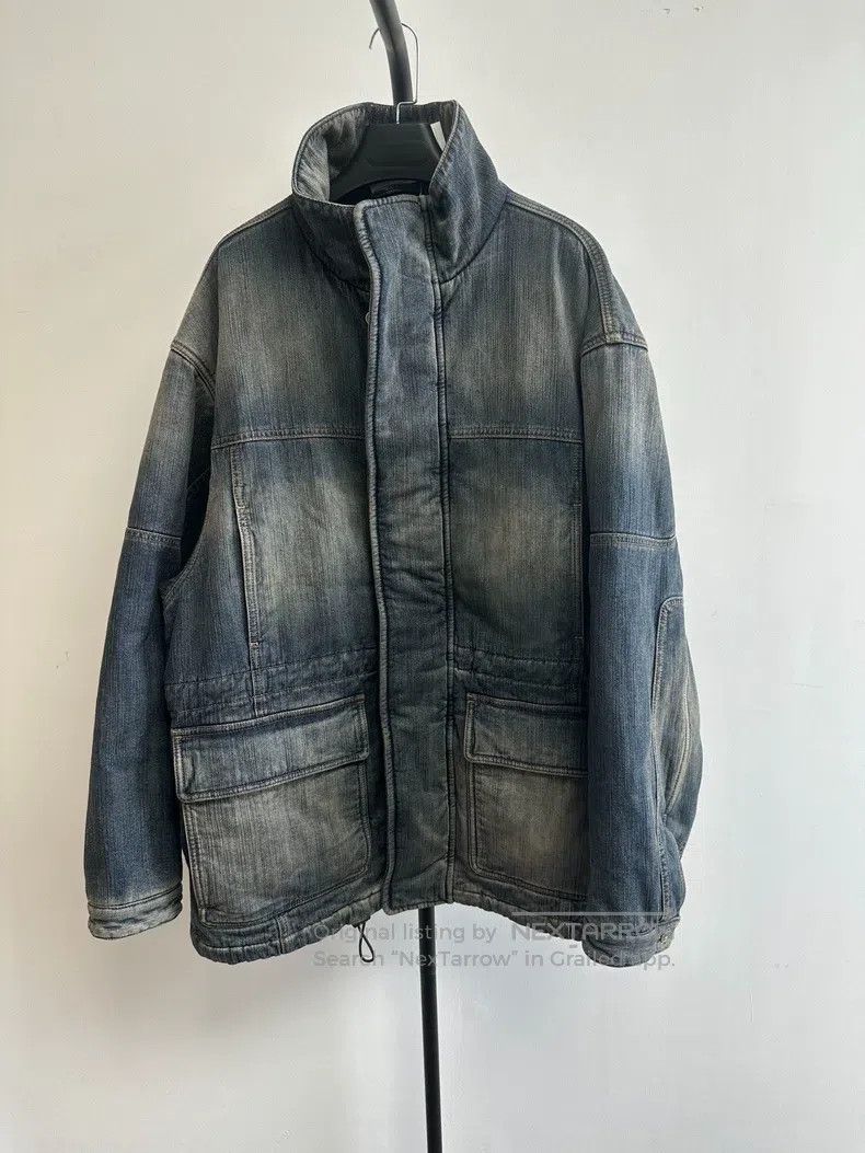 Balenciaga Balenciaga Collar Long Sleeve Slimming Denim Jacket Blue Size US M / EU 48-50 / 2 - 1 Thumbnail
