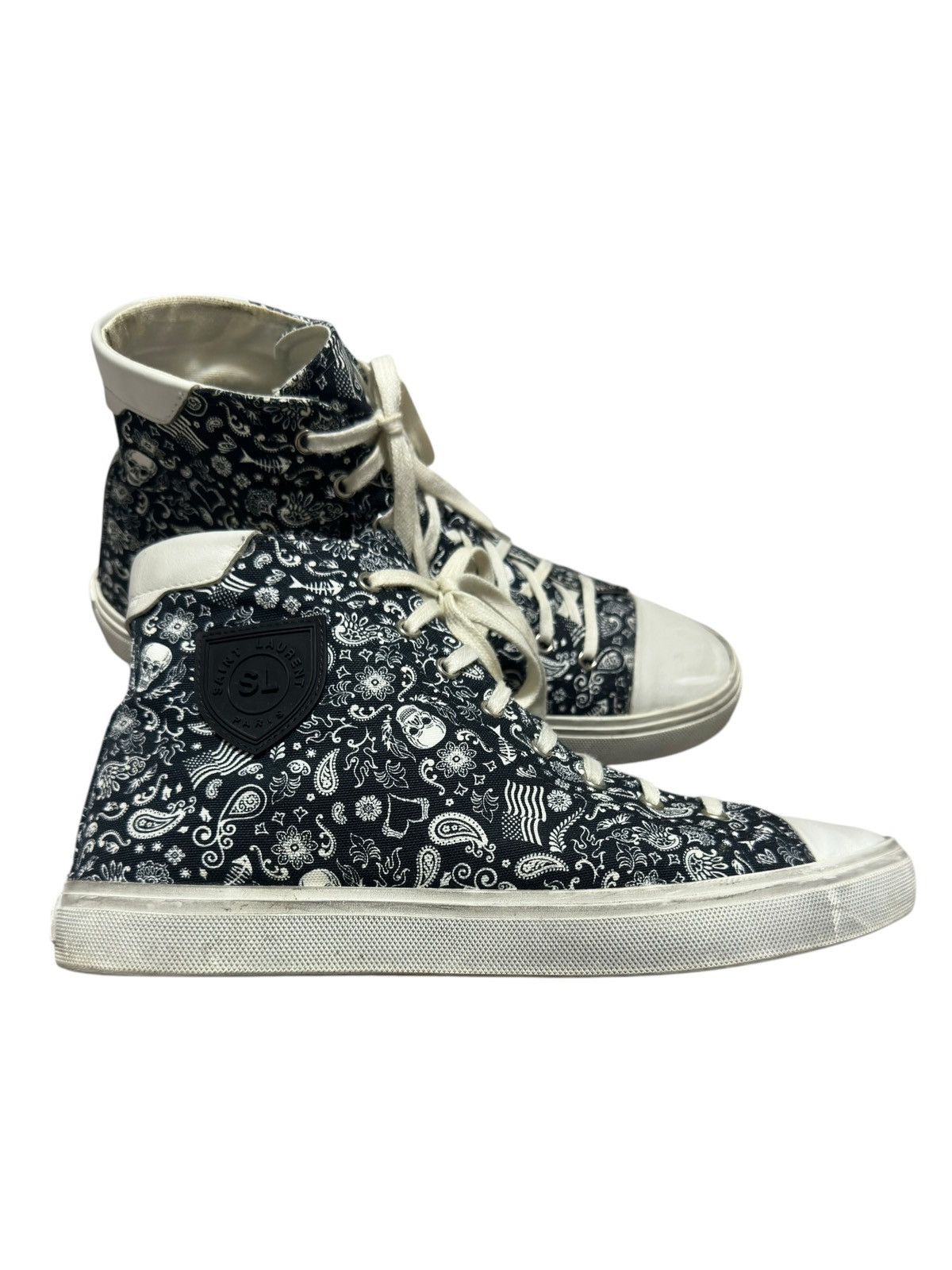 Saint Laurent Paris Saint Laurent Paisley Black Bedford High