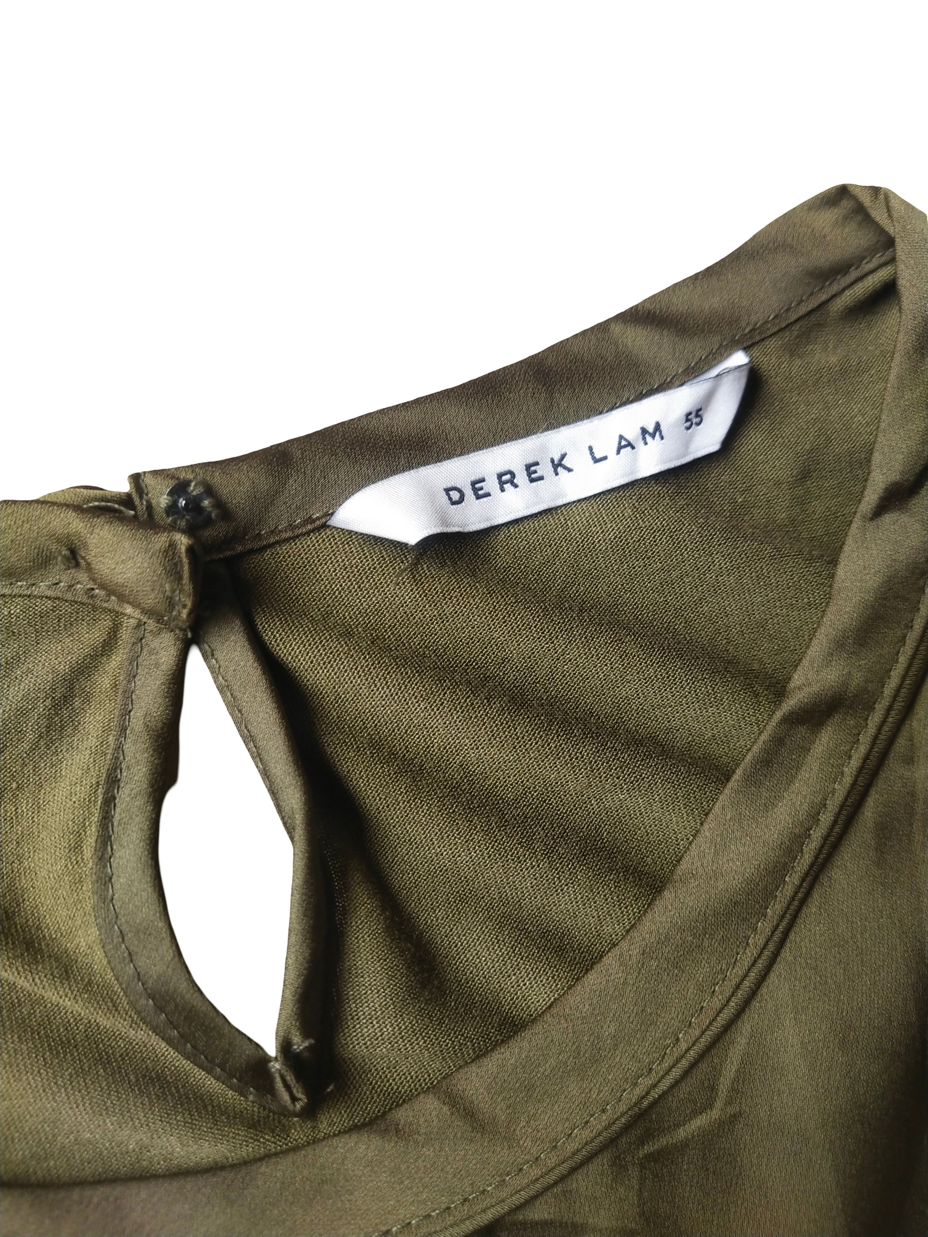 Derek Lam 10 Crosby Derek Lam New York Olive Green Mixed Media Modal Blouse Size S / US 4 / IT 40 - 6 Thumbnail