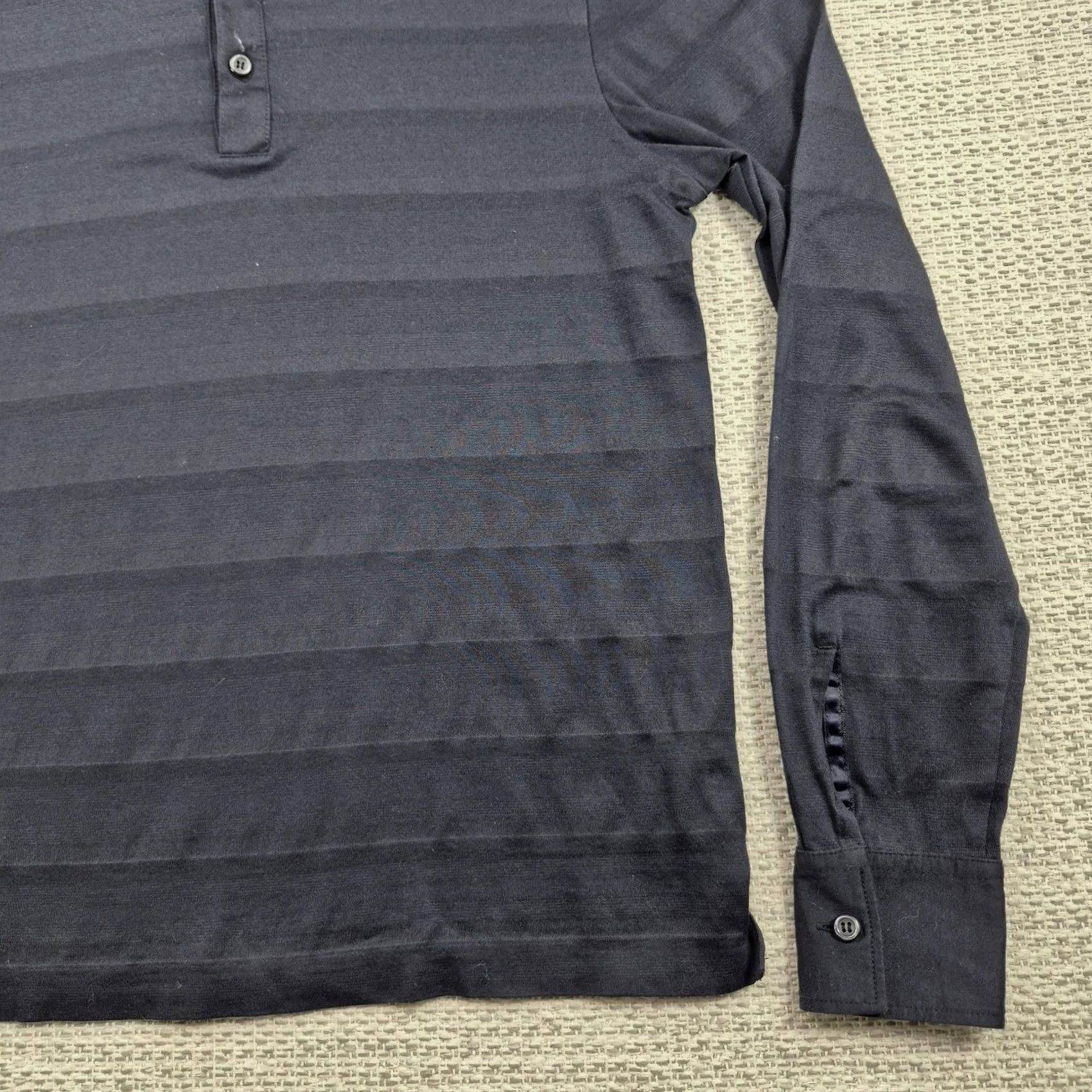 Hugo Boss HUGO BOSS Polo Shirt Mens Small Black Stripe Lightweight Knit Long Sleeve Casual Shirt Size US S / EU 44-46 / 1 - 2 Thumbnail