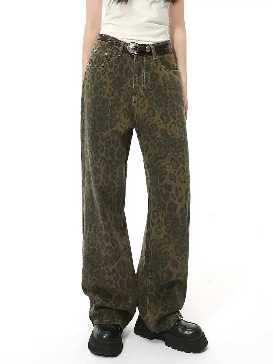 Japanese Brand Retro loose leopard print hip-hop jeans Size US 32 / EU 48 - 3 Thumbnail