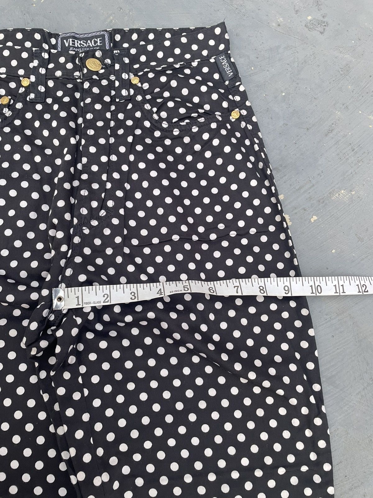 Versace × Versace Jeans Couture × Versus Versace Versace Jeans Couture Black Polka Dot Trousers Size US 28 / EU 44 - 13 Thumbnail