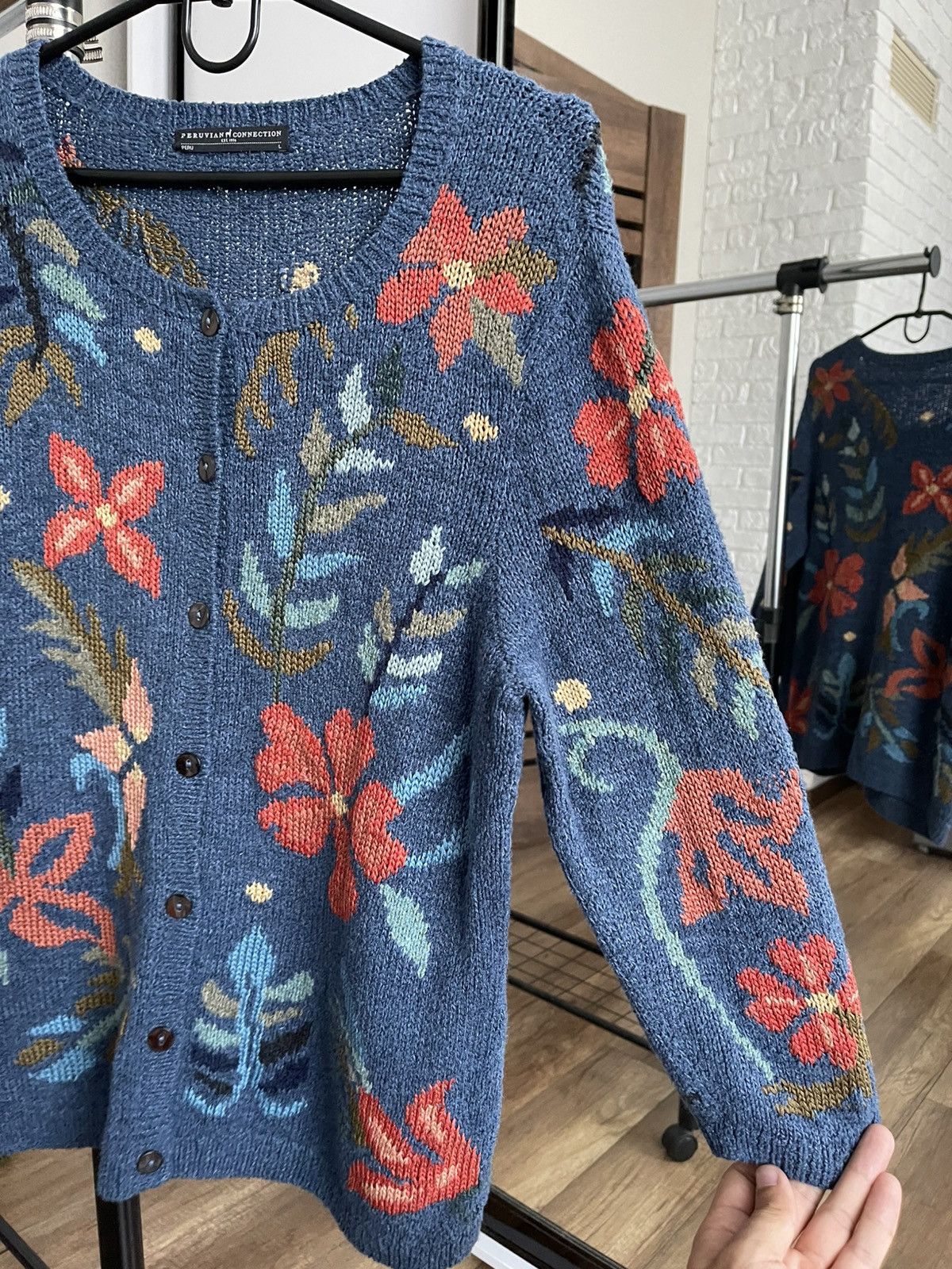 Vintage Peruvian Connection Peru Knit Cardigan Sweater Size L / US 10 / IT 46 - 7 Thumbnail