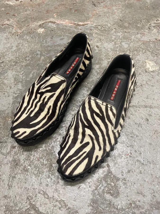 Prada Prada Pony Hair Safari Brown Embellished Shoes Size US 7 / IT 37 - 3 Thumbnail