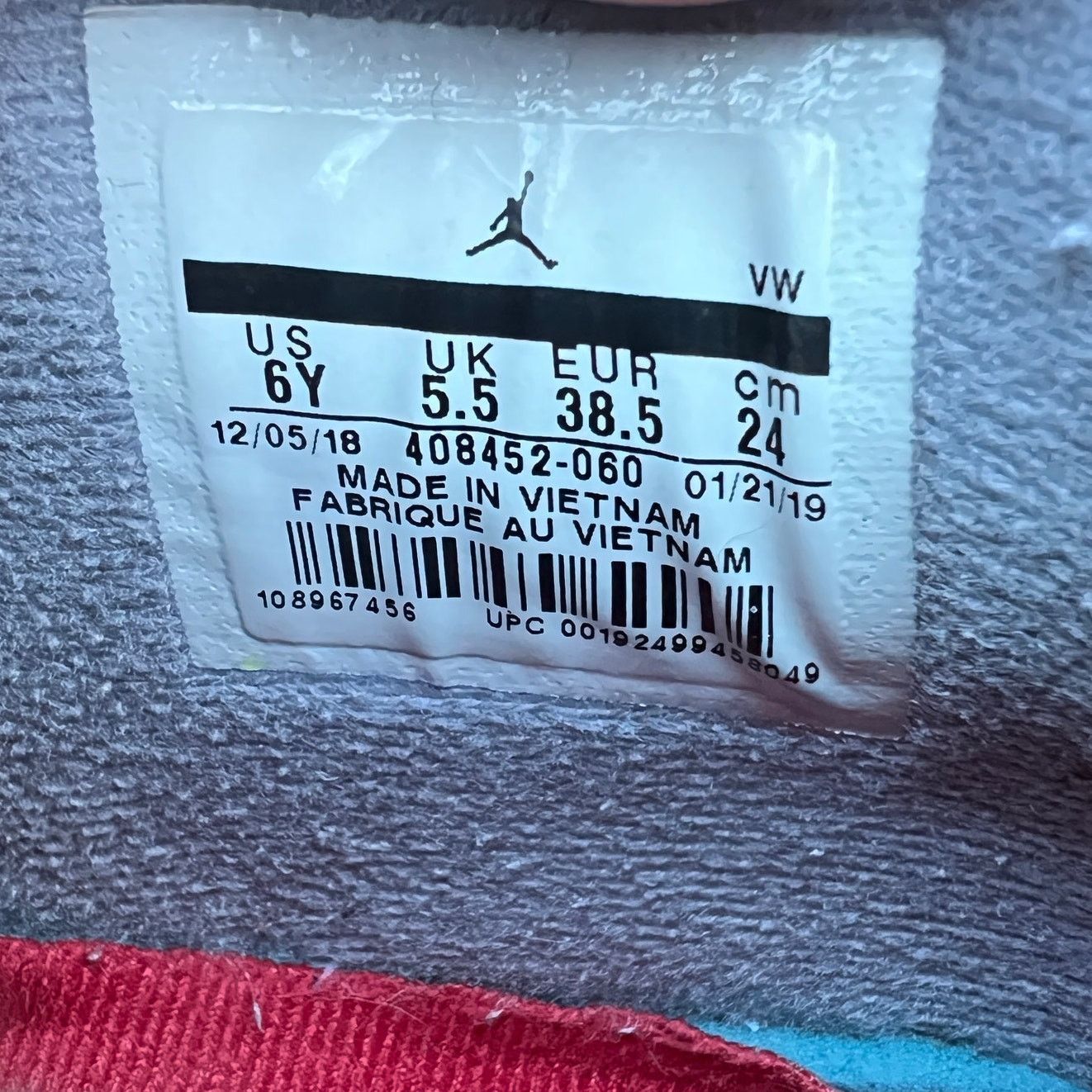Jordan Brand × Nike Air Jordan 4 Retro OG GS Bred 2019 Men's Shoes - Size 5.5 Size US 6 / EU 39 - 8 Thumbnail