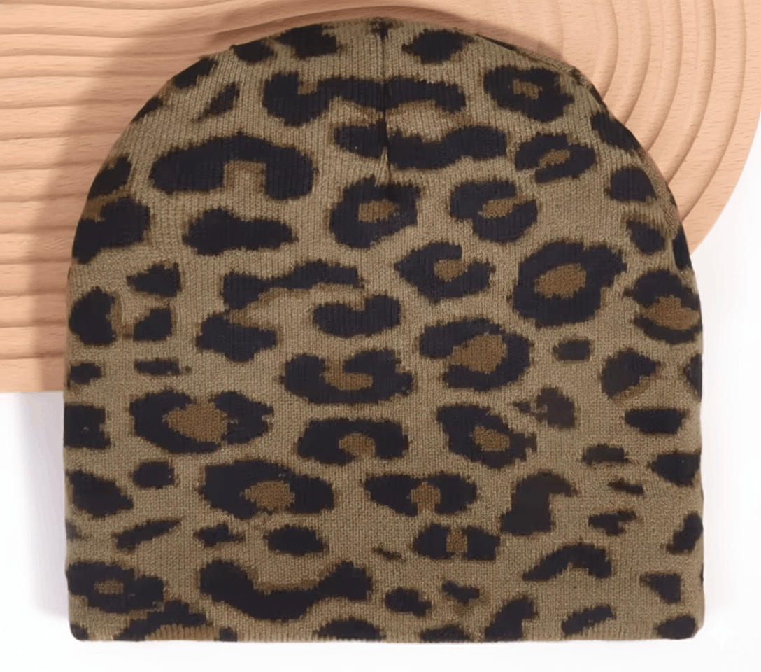 Other Y2K Swag Leopard Style Beanie Hat Winter Skullies Cap Size ONE SIZE - 1 Thumbnail