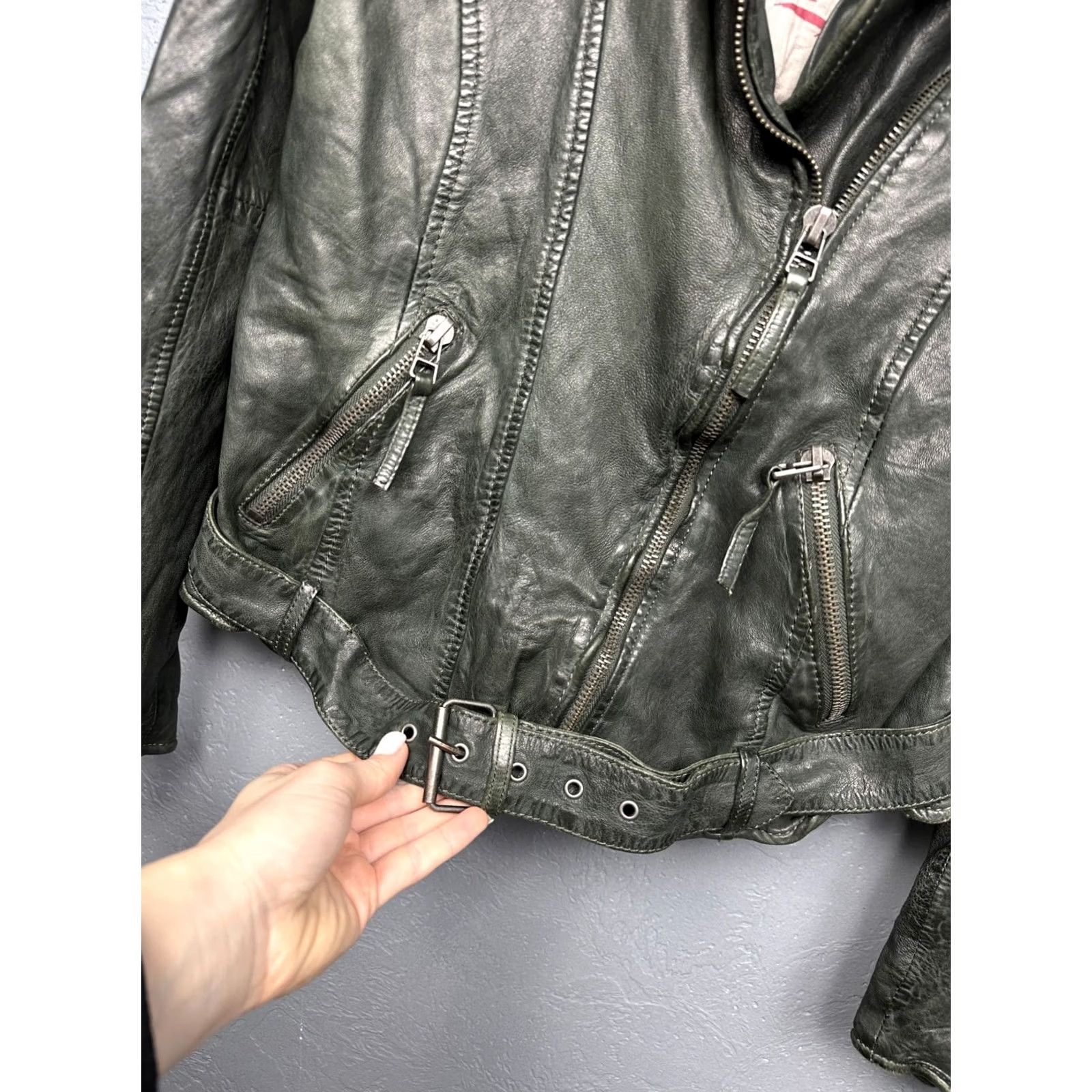 Vintage Freaky Nation Womens Biker Leather Jacket XL Size Jacket Size XL / US 12-14 / IT 48-50 - 3 Thumbnail