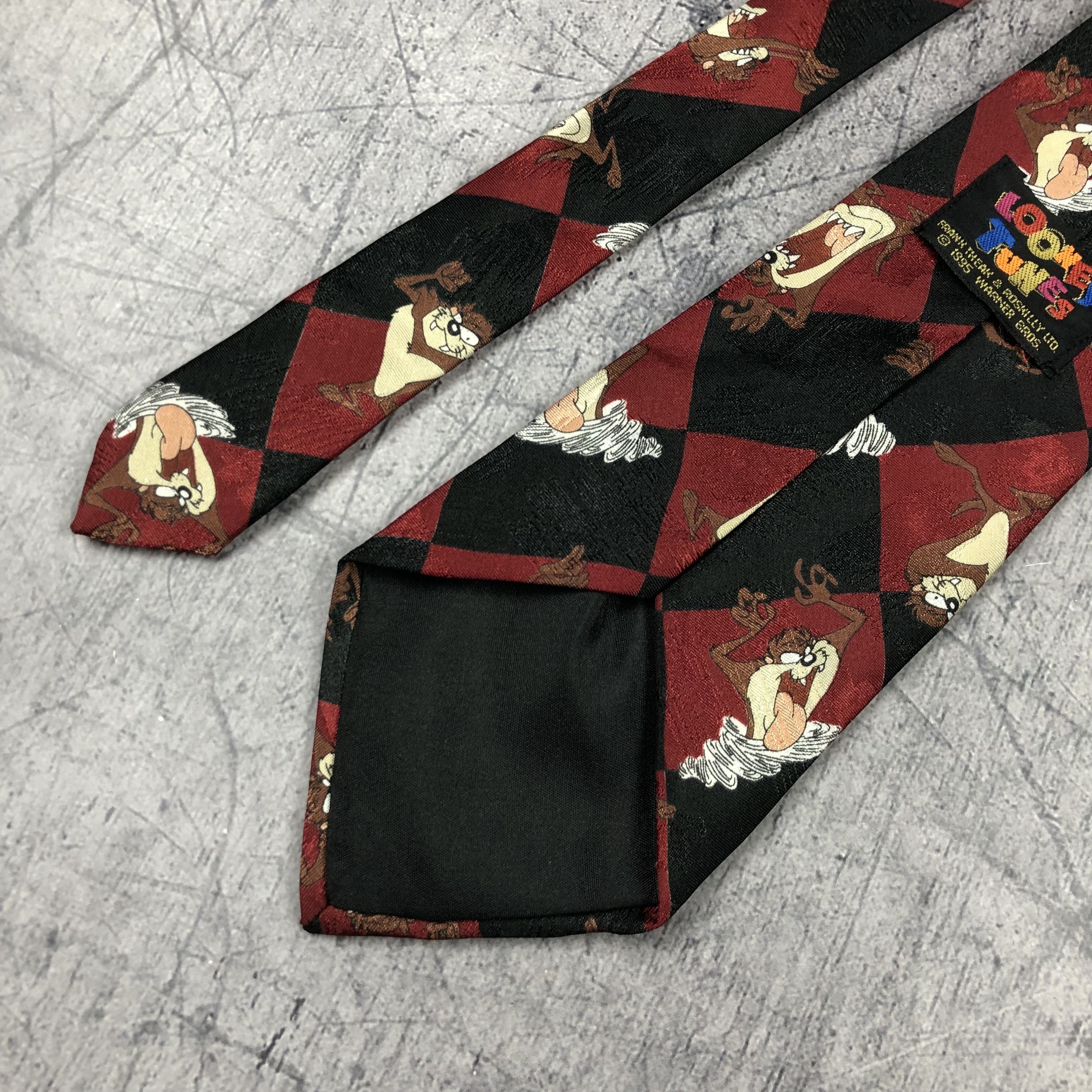 Cartoon Network Vintage 90s Looney Tunes Sylvester Tasmania Devil Tie Size ONE SIZE - 16 Thumbnail