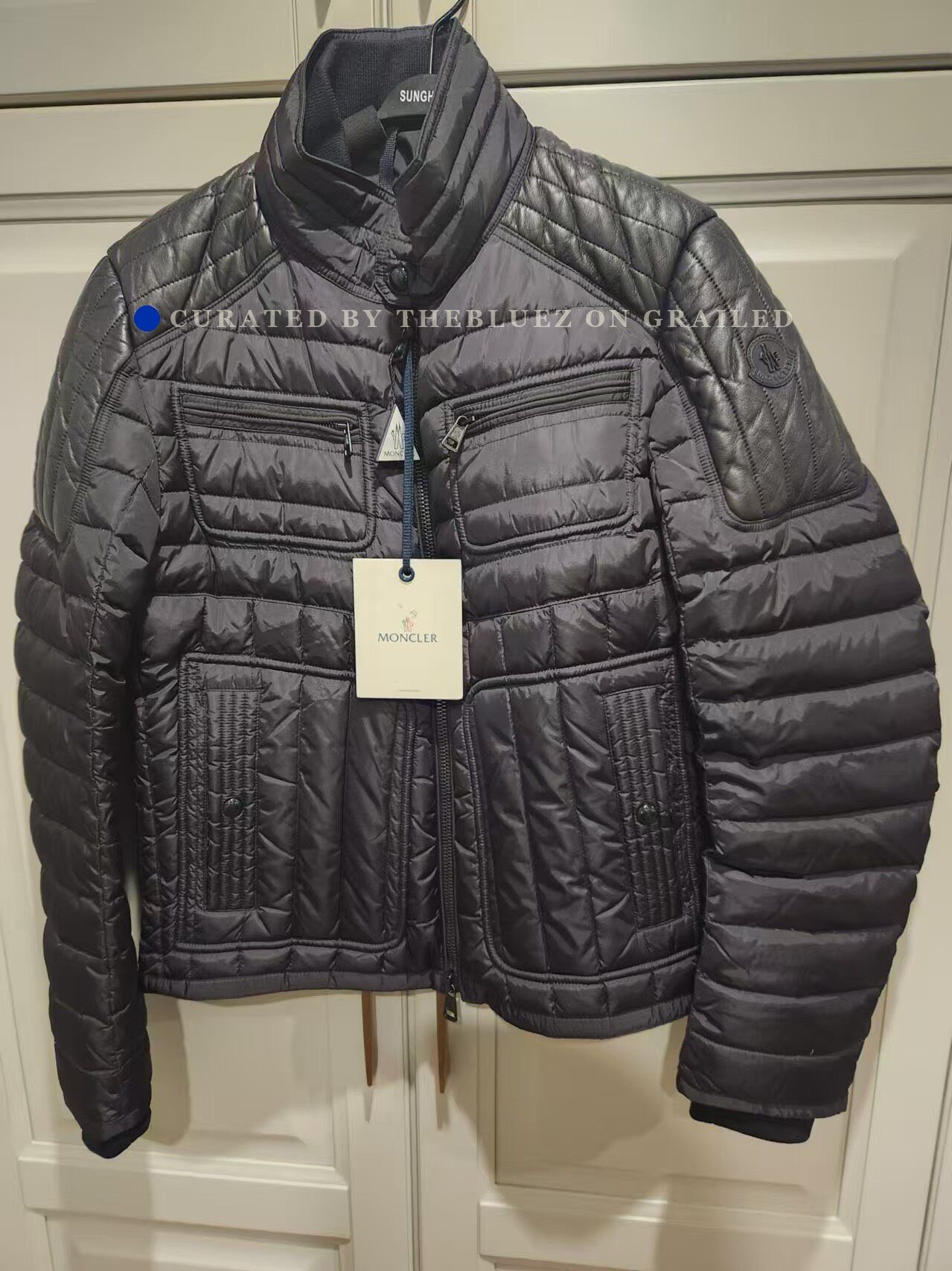Moncler Moncler Leather Down Motorcycle Jacket Size US L / EU 52-54 / 3 - 1 Thumbnail