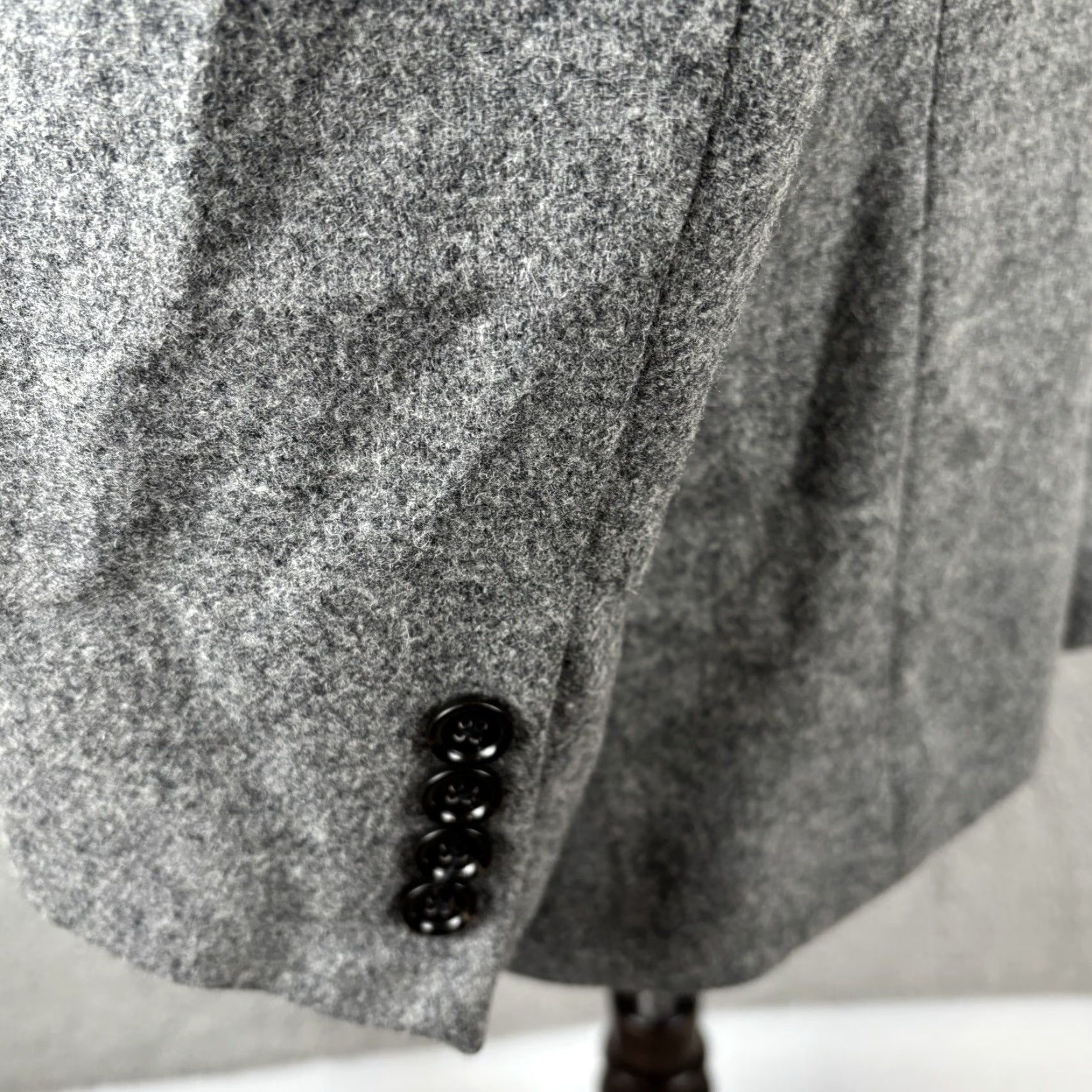 J.Crew J.CREW Blazer Wool Tweed Yorkshire Moon Ludlow Jacket 42L Mens Gray Notch Lapel Long Single-Breasted 2-Button Four-Button Dress Coat Size 42R - 5 Thumbnail