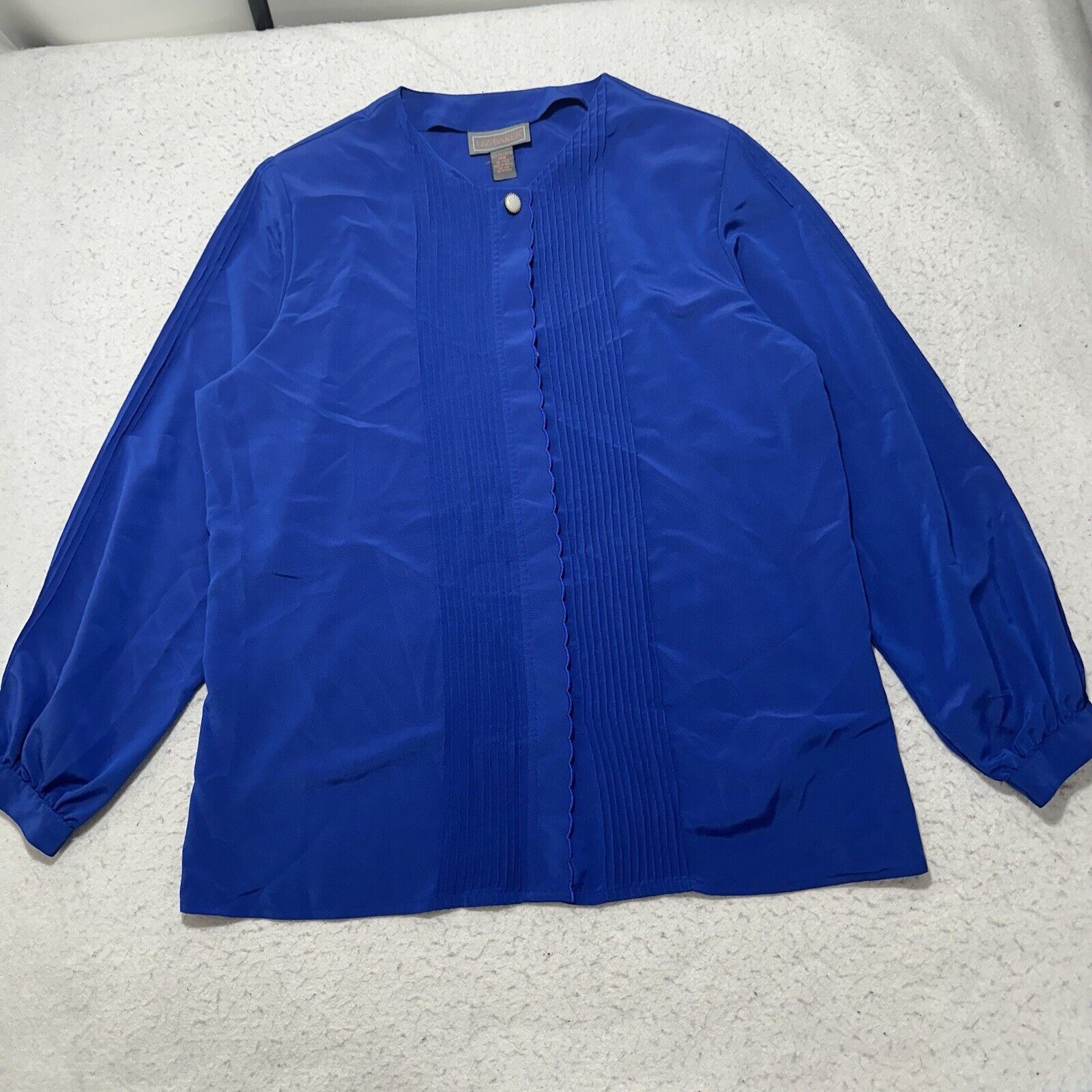 Other Liz Baker 18W Lightweight Button Down Blouse Royal Blue Size XXL / US 16-18 / IT 52-54 - 1 Thumbnail
