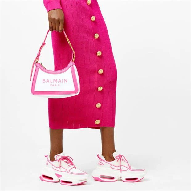 Balmain o1g2r1mq0924 Trainers in Blanc & Rose Size US 7 / IT 37 - 5 Thumbnail