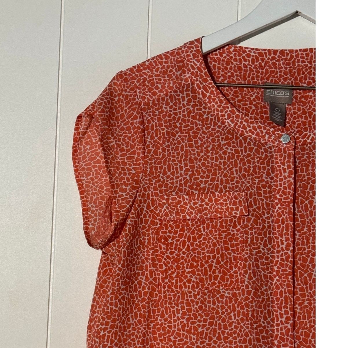 Chicos Chico's Womens Small Orange Animal Print Sleeveless Blouse Size S / US 4 / IT 40 - 4 Thumbnail
